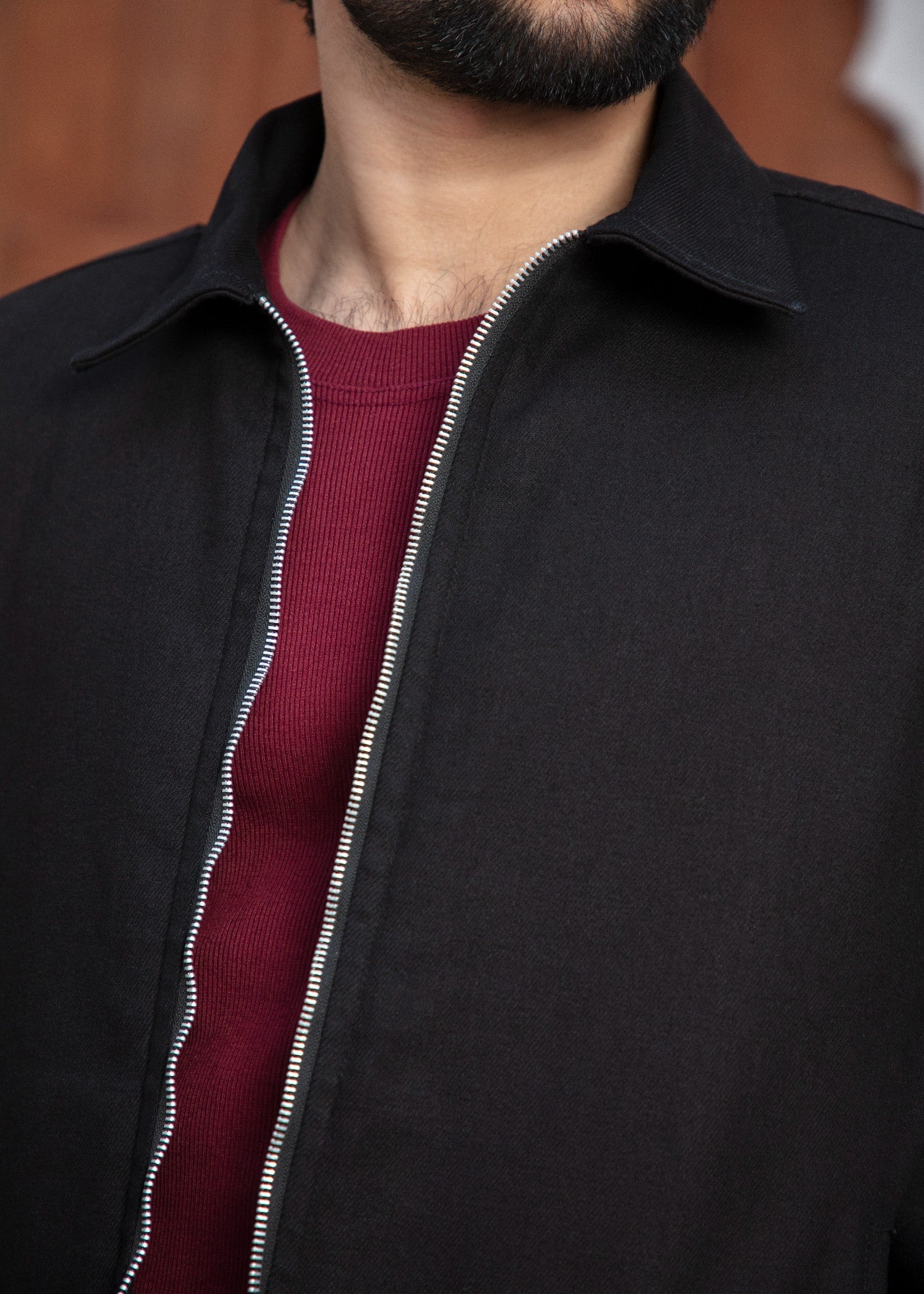 twill cambric Jacket in Black