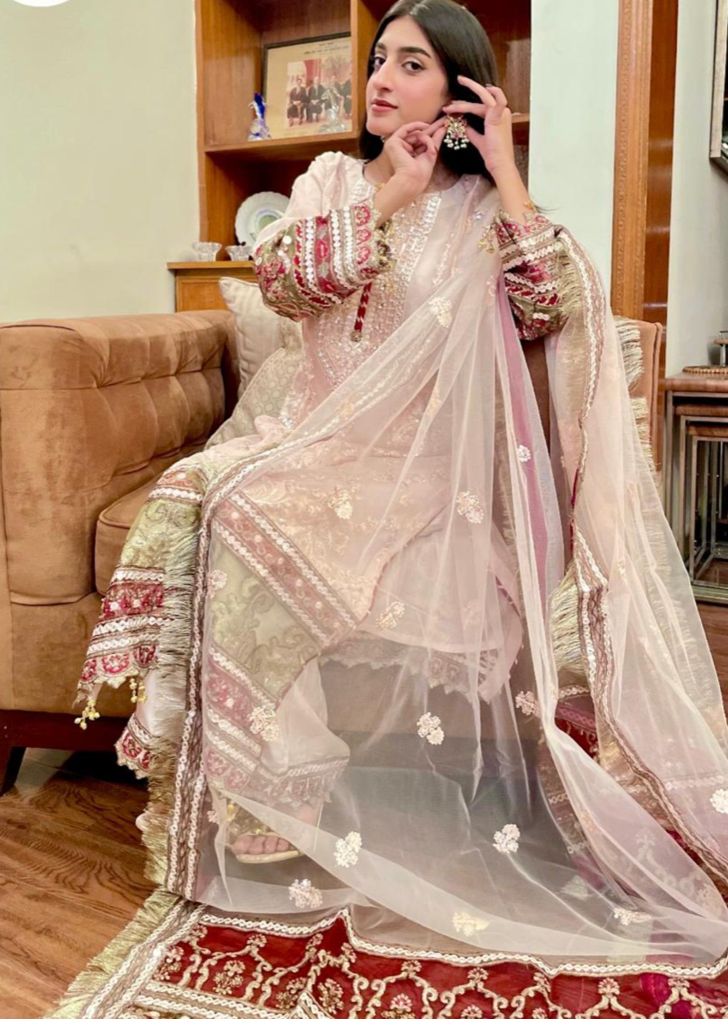 organza Kurta Set in Cotton