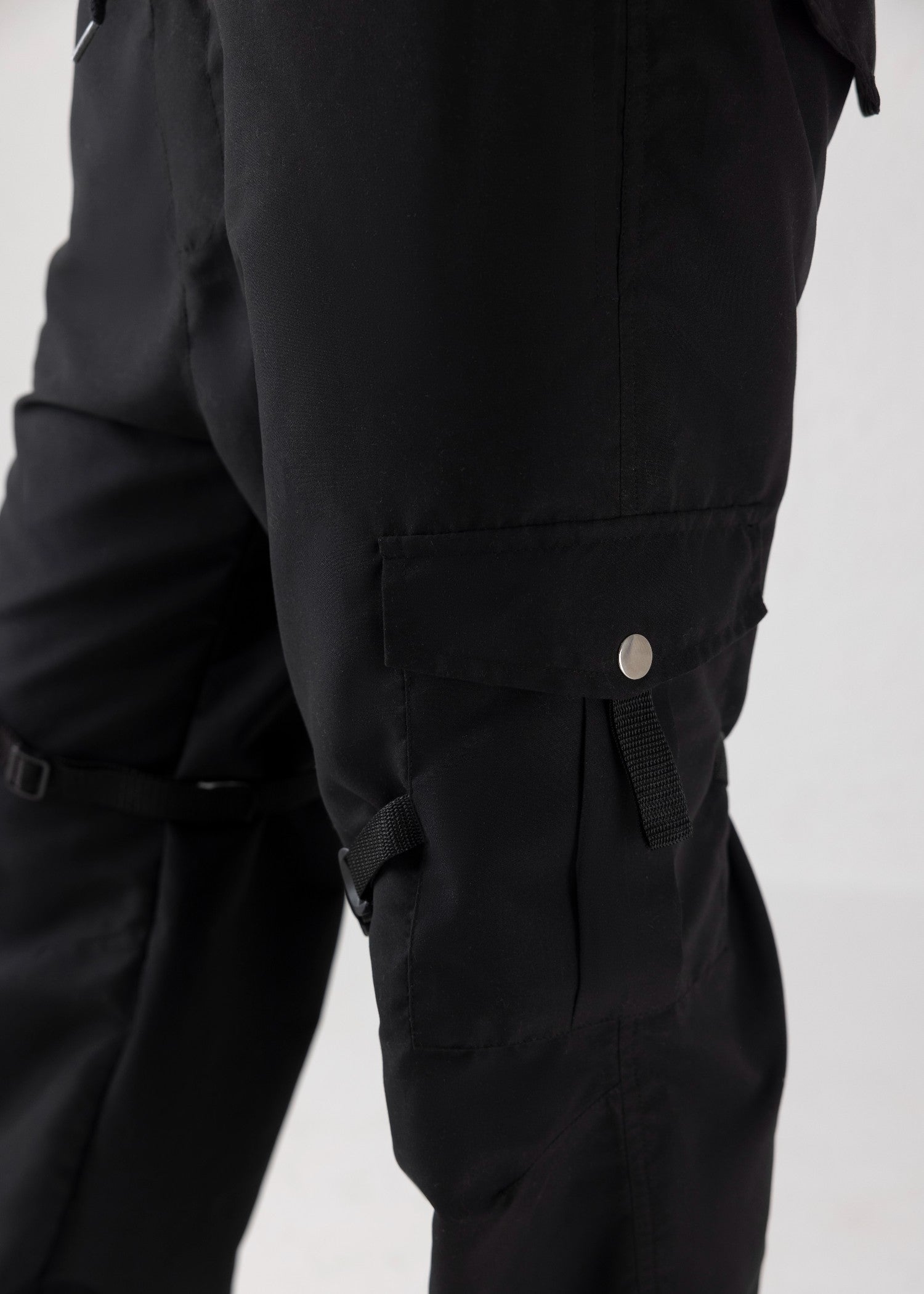 microfiber polyester Trousers in Black