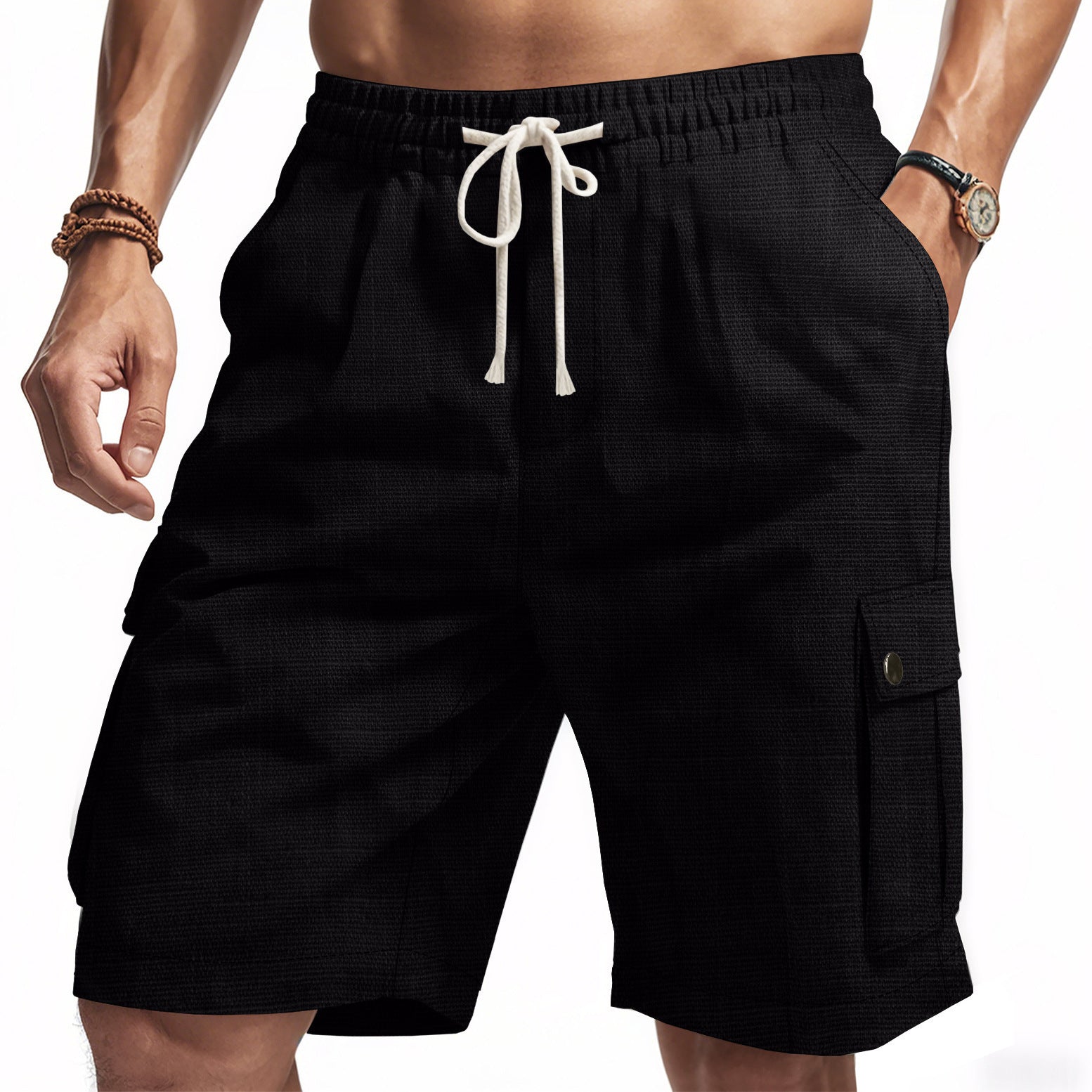 Amekaji Workwear Bamboo Linen Beach Casual Shorts