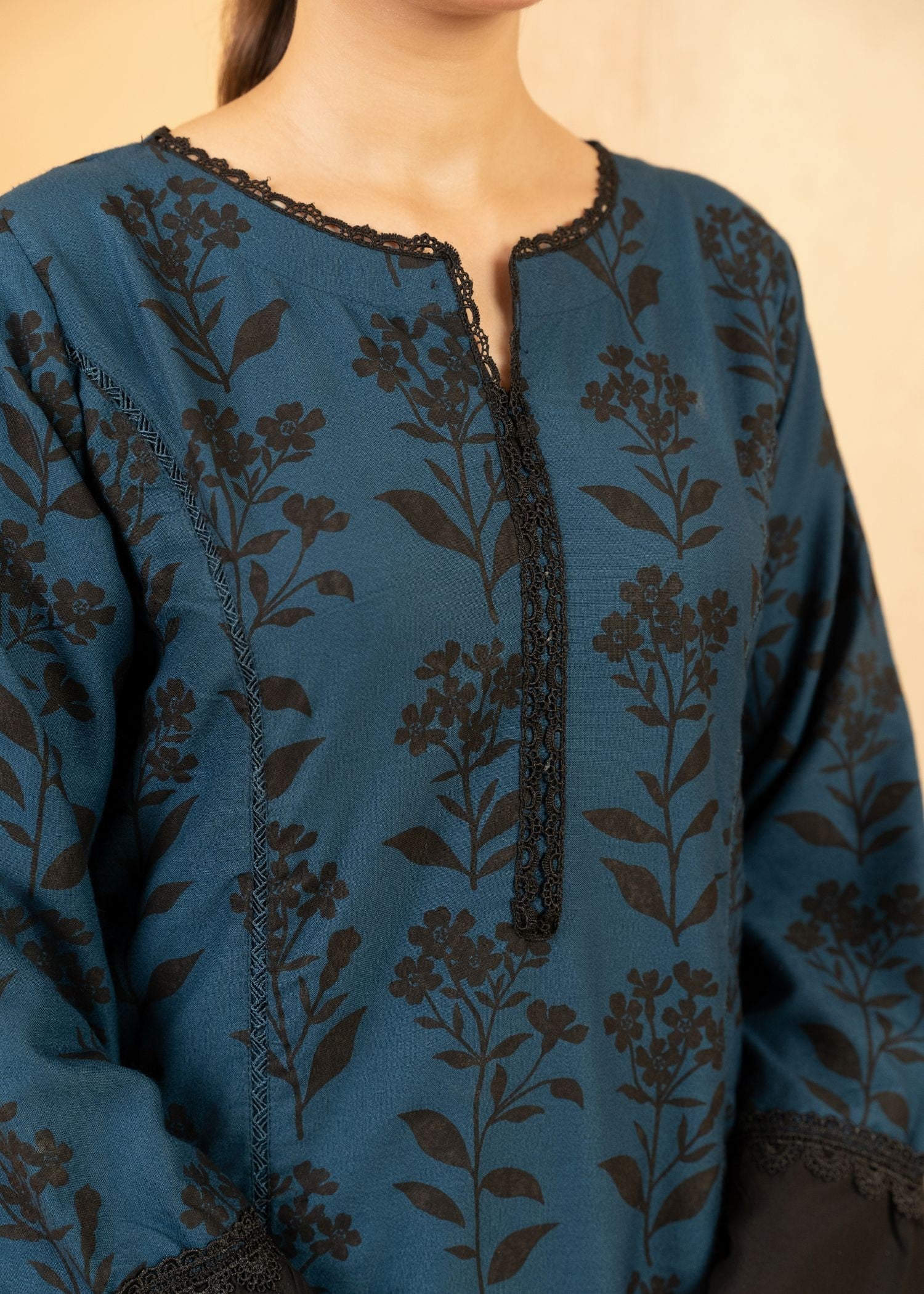 dhanak wool Kurta Set in Teal