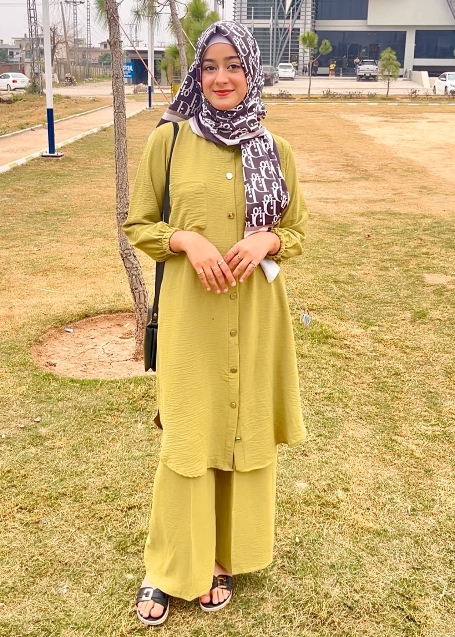 crepe Co ord Sets in Yellow green