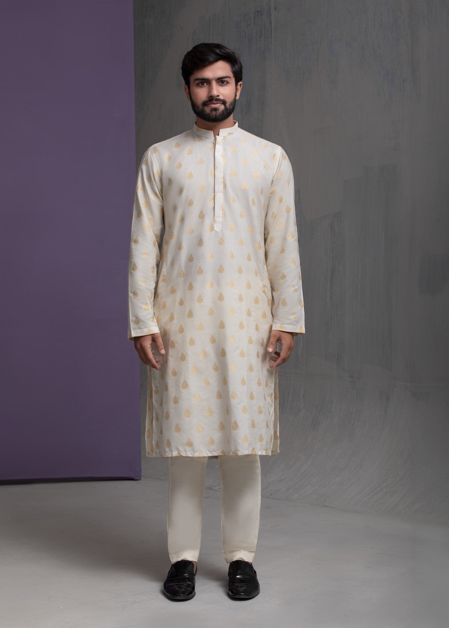 cotton Kurta Set in Cream