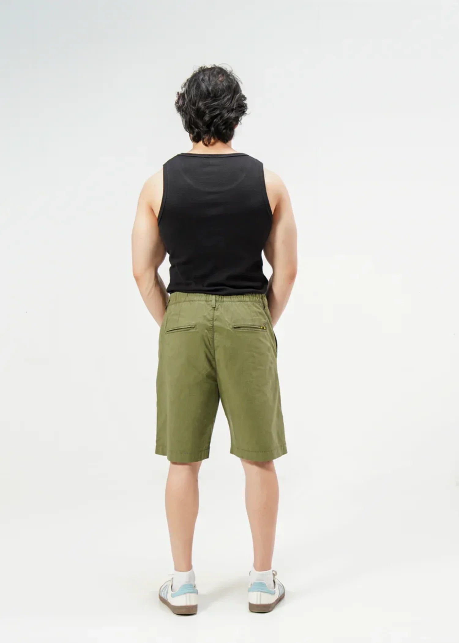 stretch denim Shorts in Green