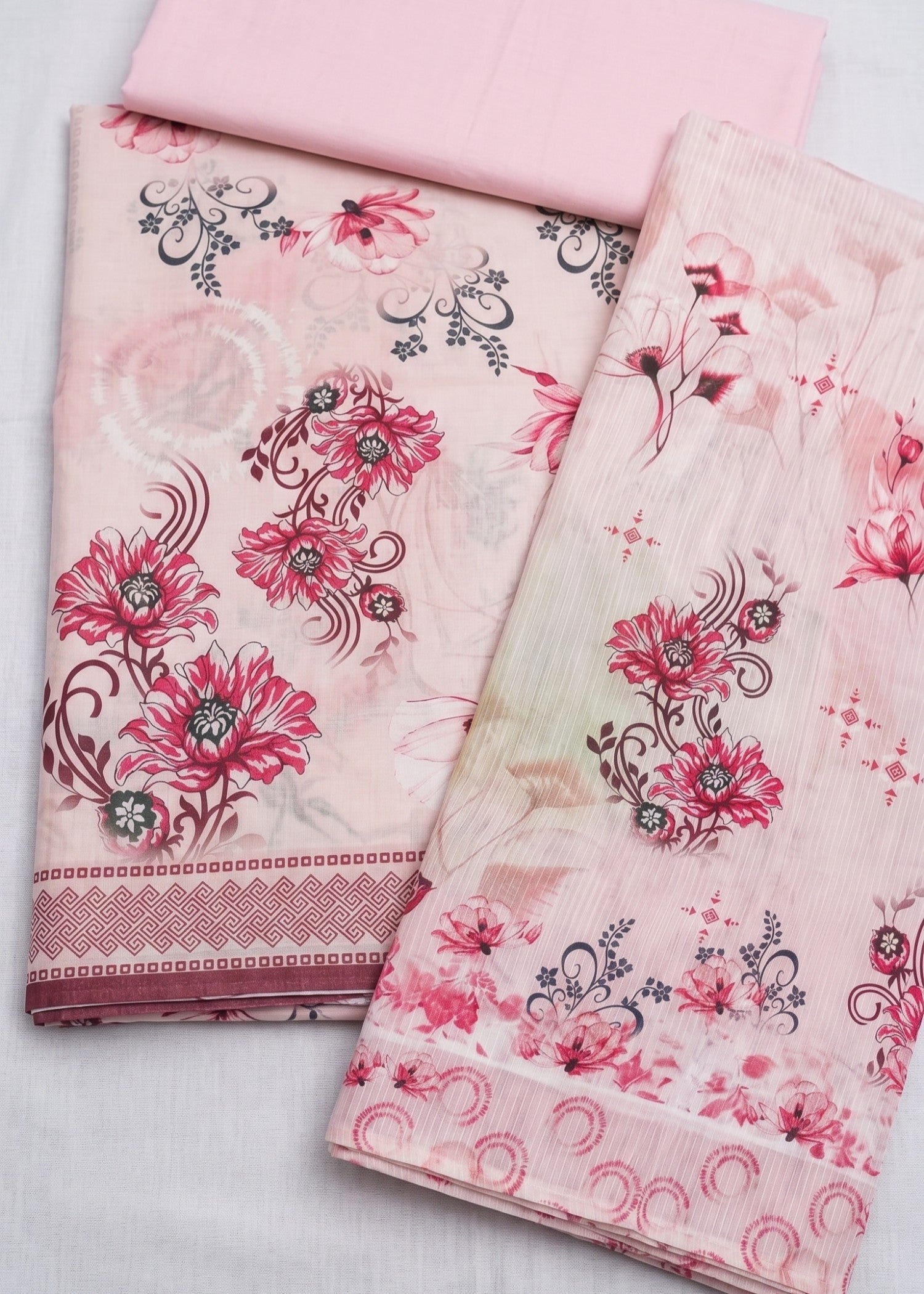 lawn Unstitched in Baby pink