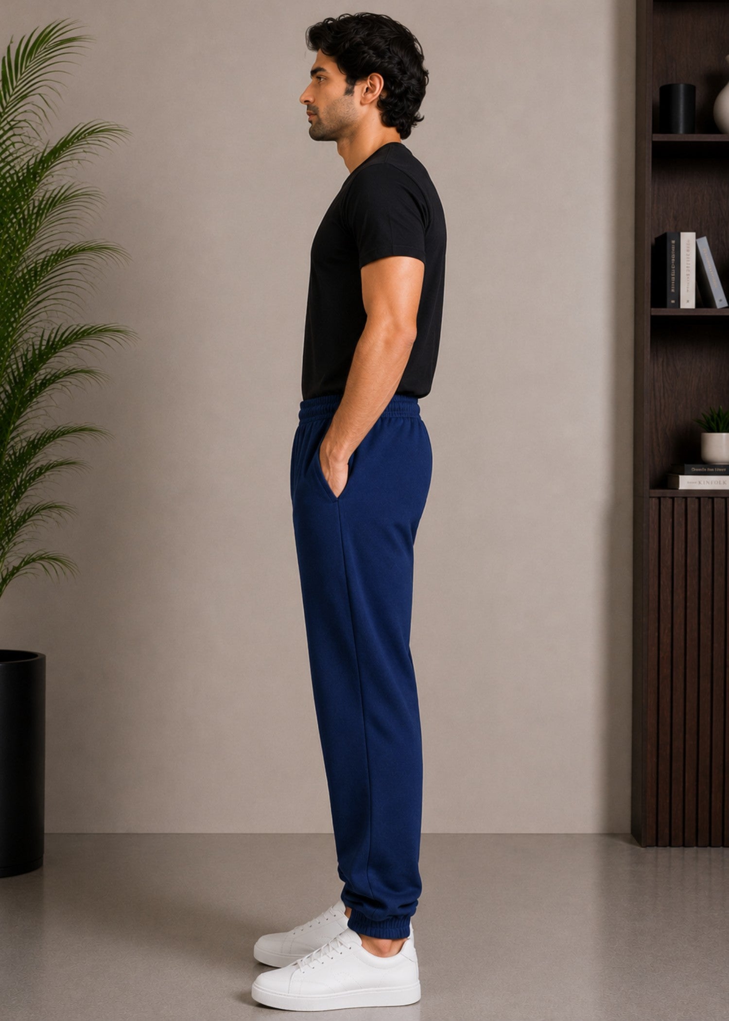 cotton Trousers in Midnight blue