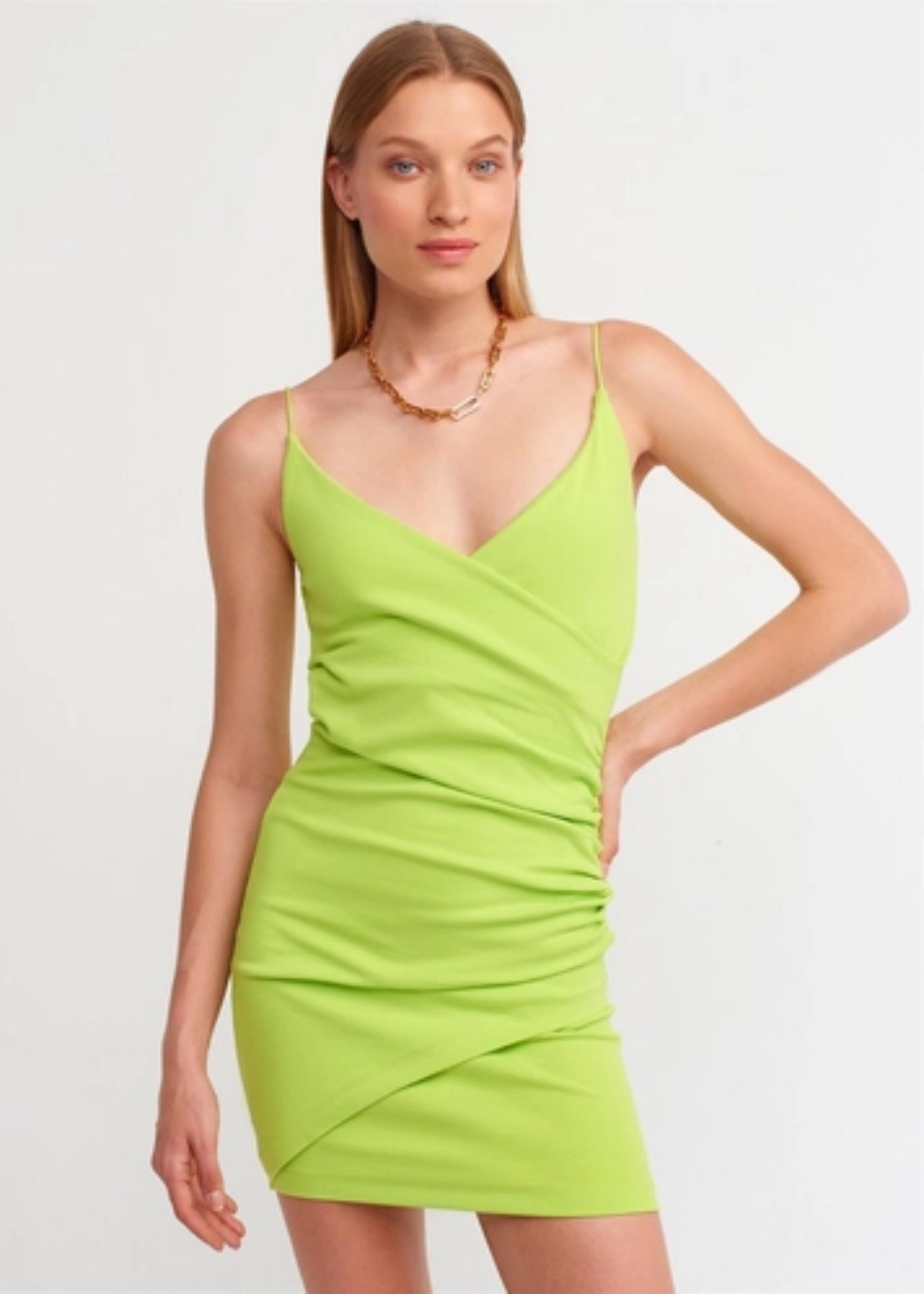 jersey knit Dress in Lime green