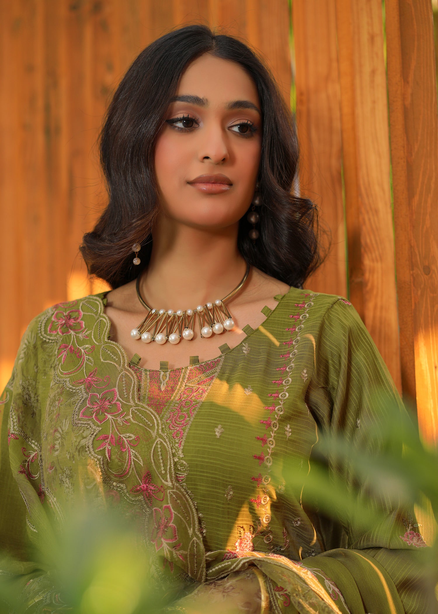 viscose Kurta Set in Apple green