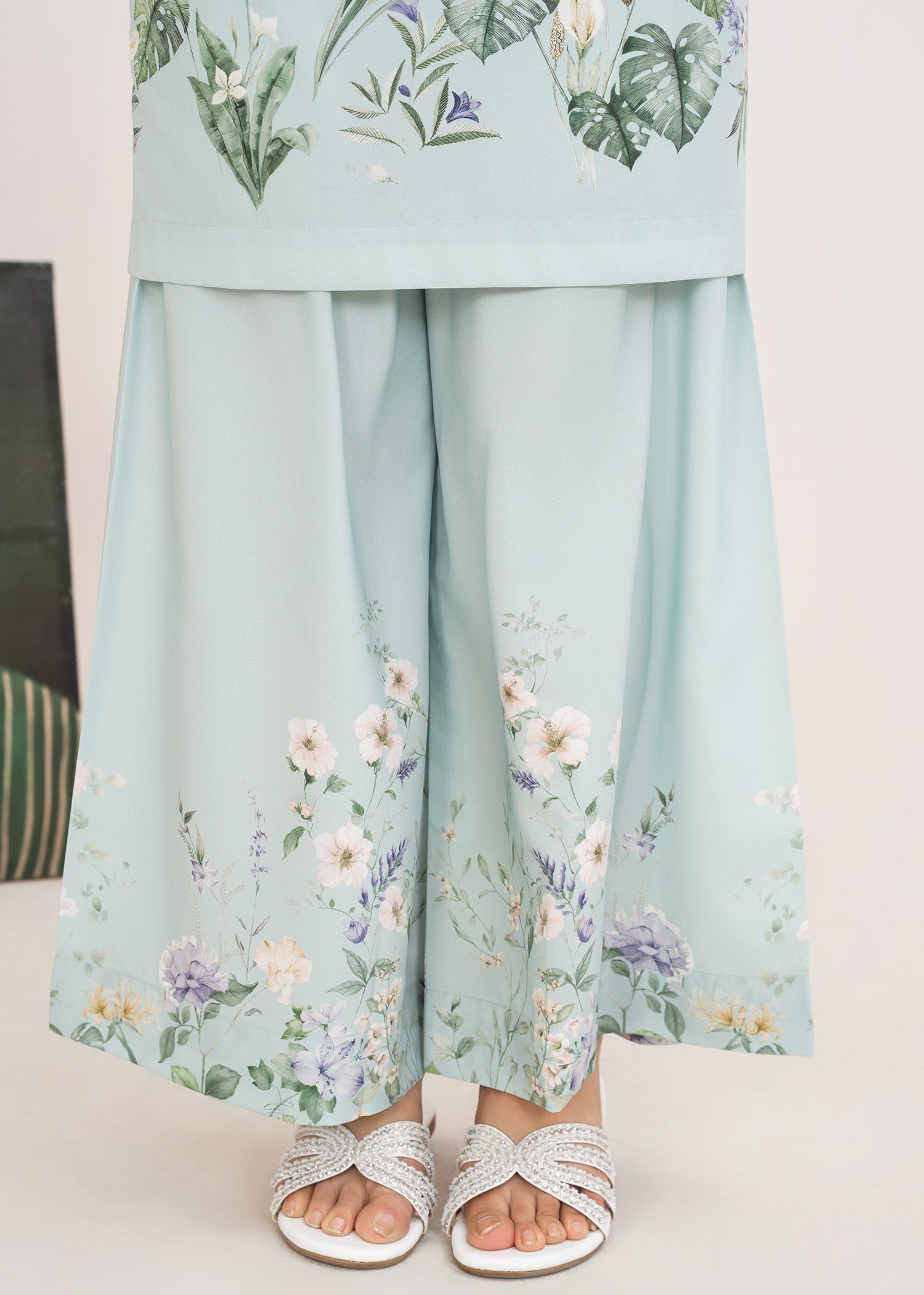 poly lawn Co Ord Sets in Ice blue