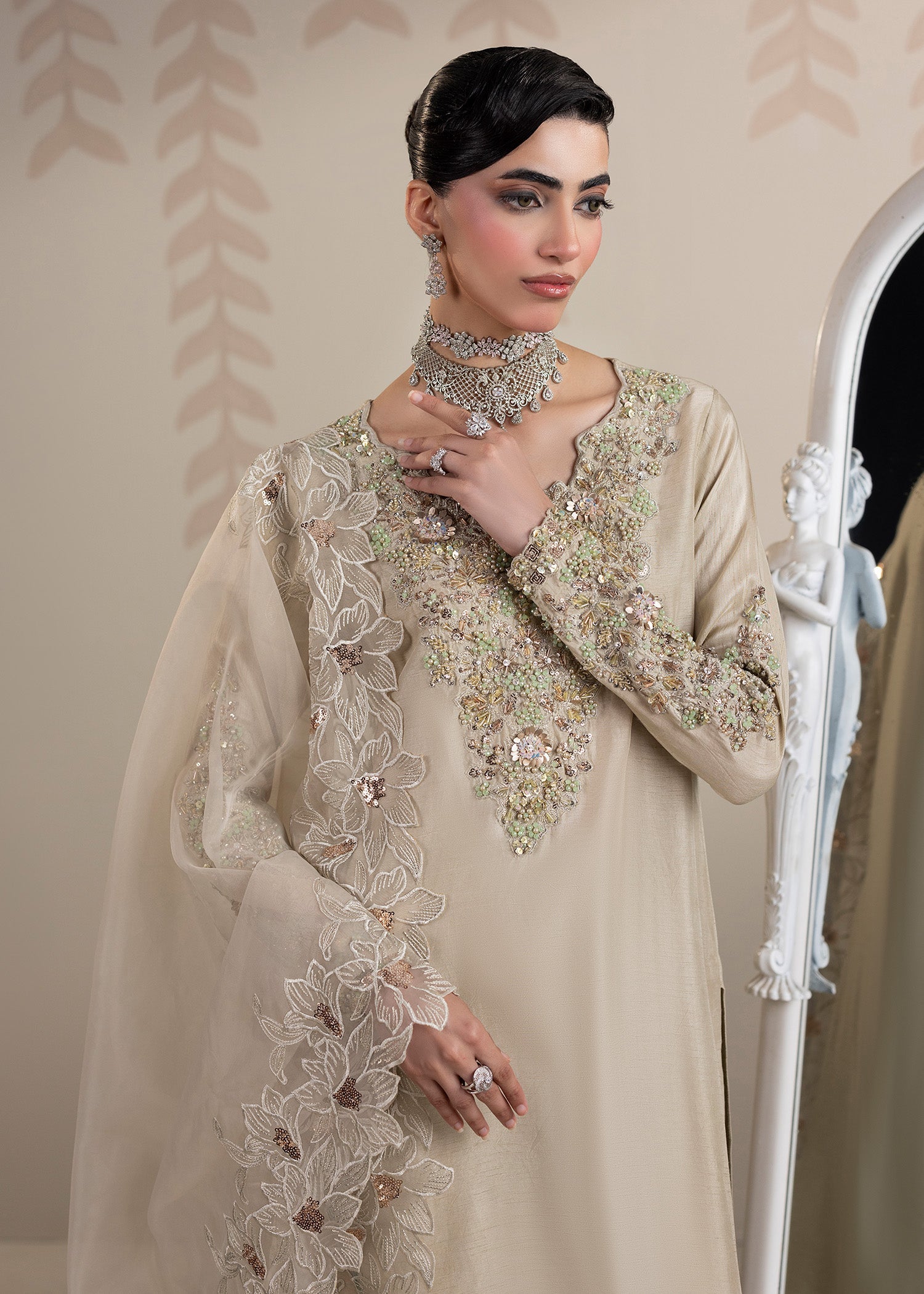 raw silk Kurta Set in Grey