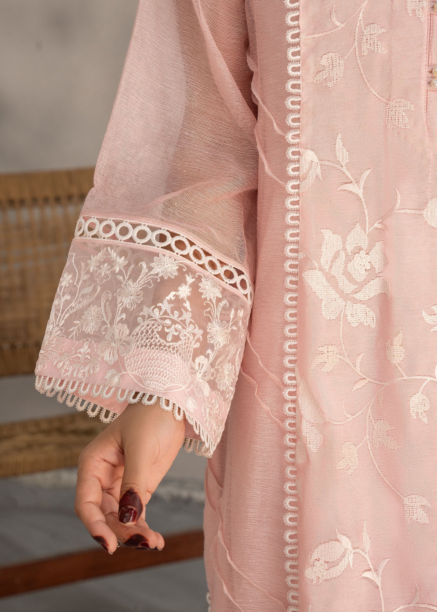 cotton Kurta Set in Baby pink