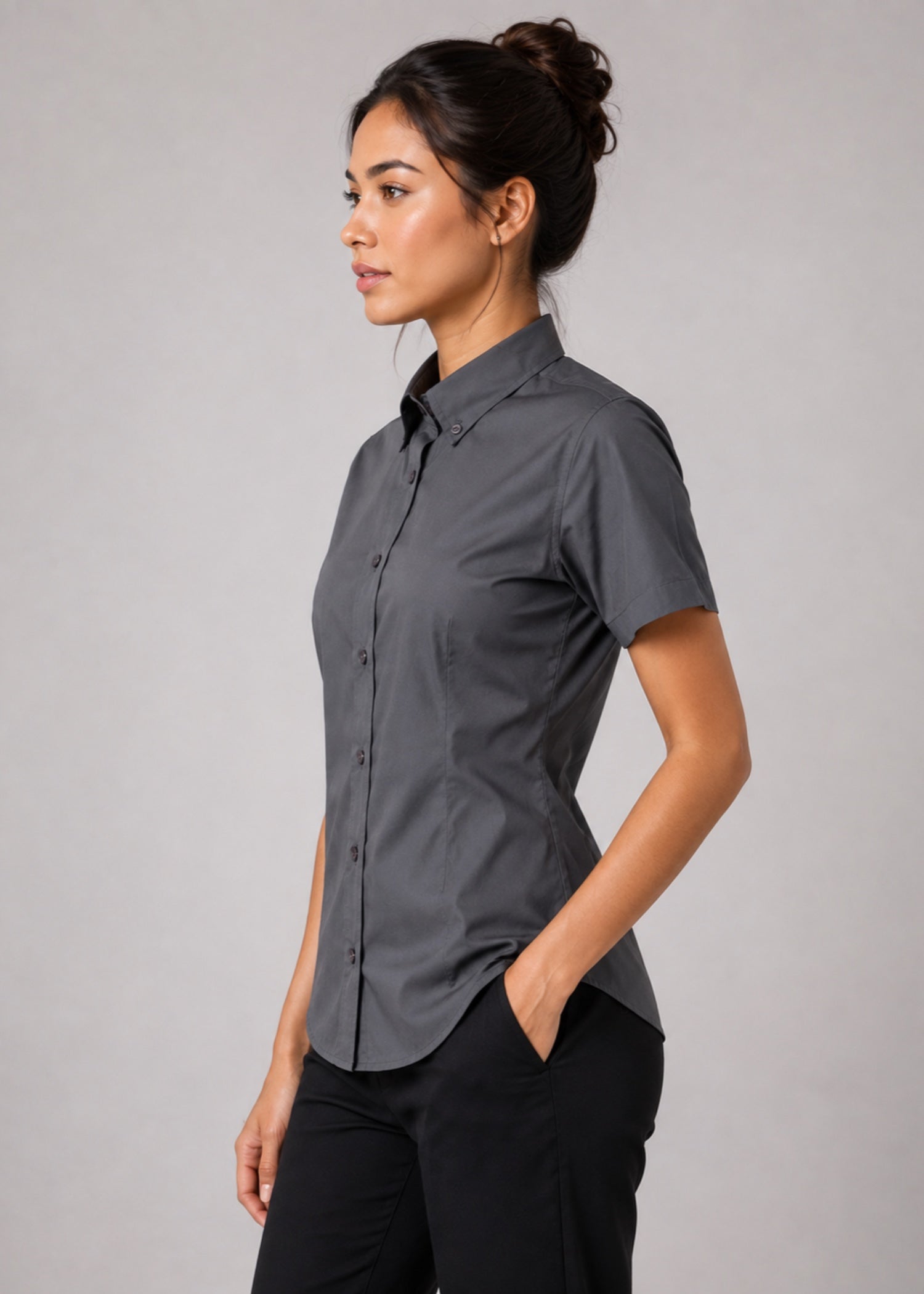 cotton Formal Shirt in Dim grey