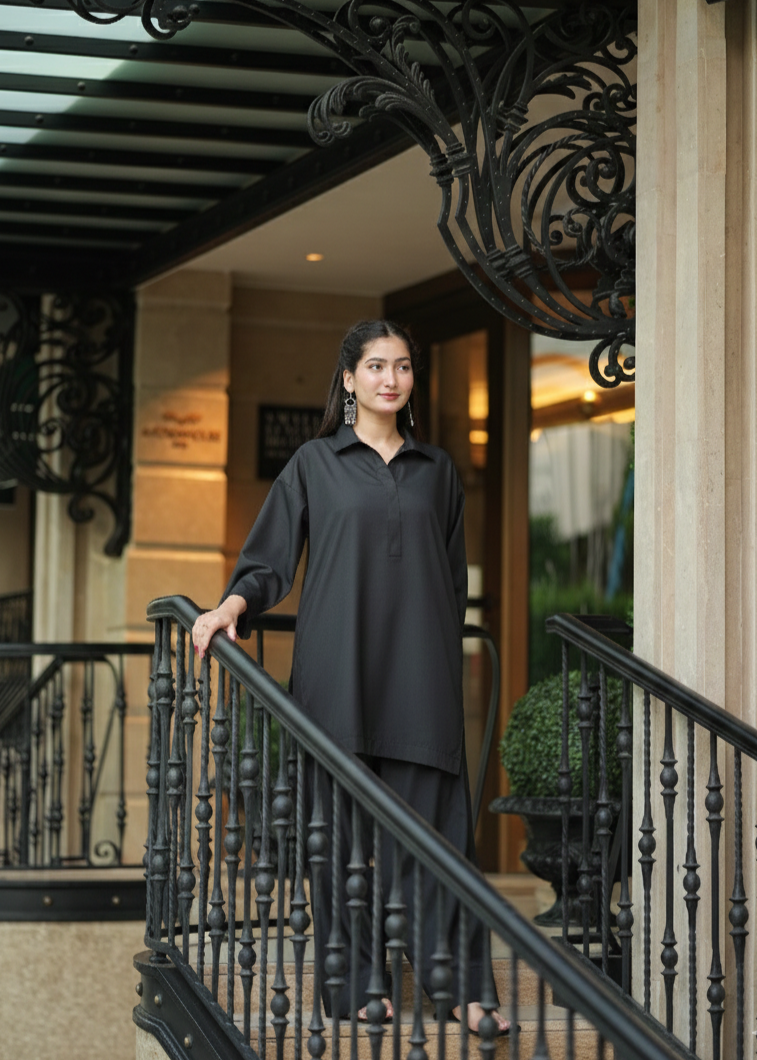 wash & wear Co Ord Sets in Black