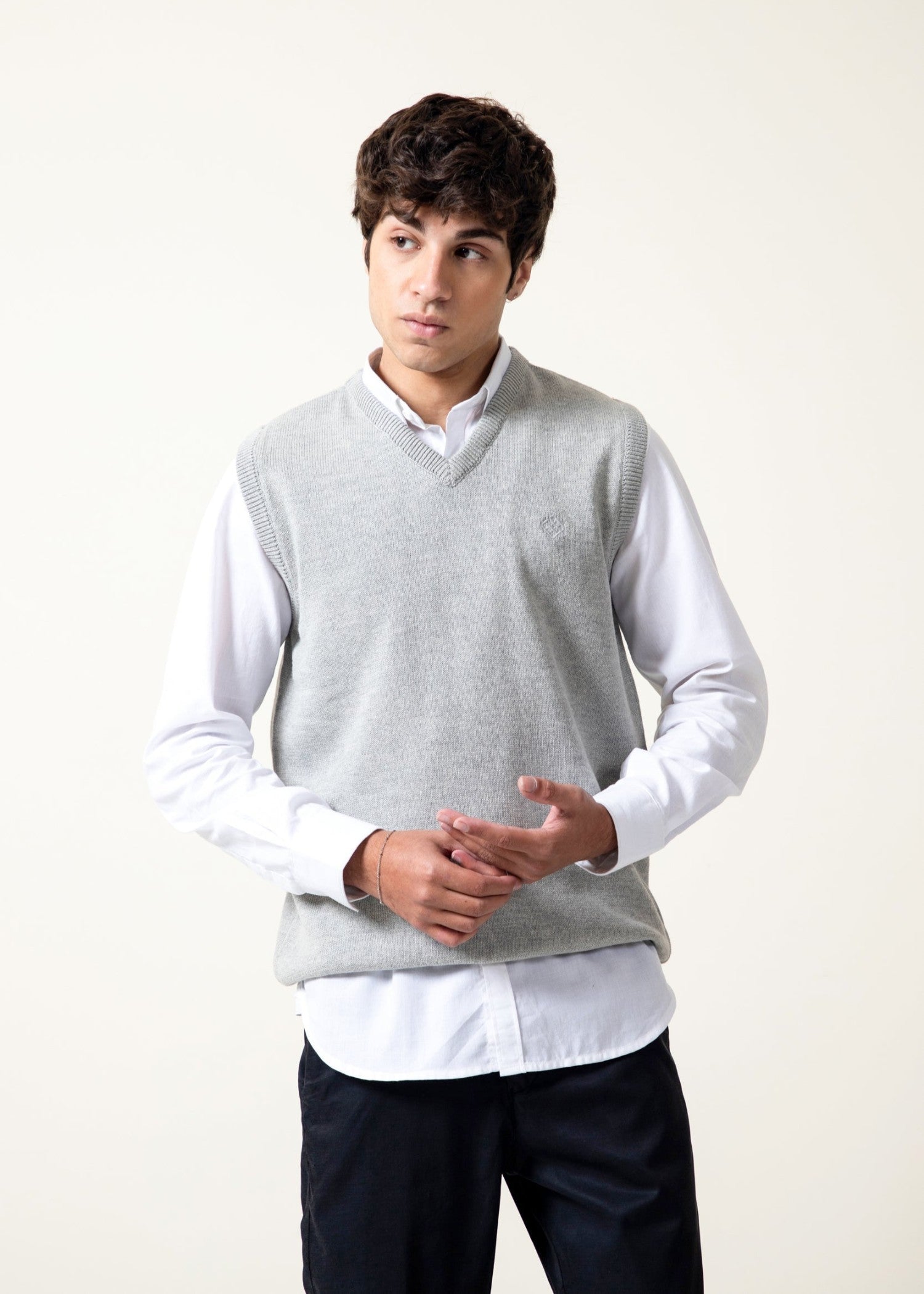 cotton Sweater in Light grey