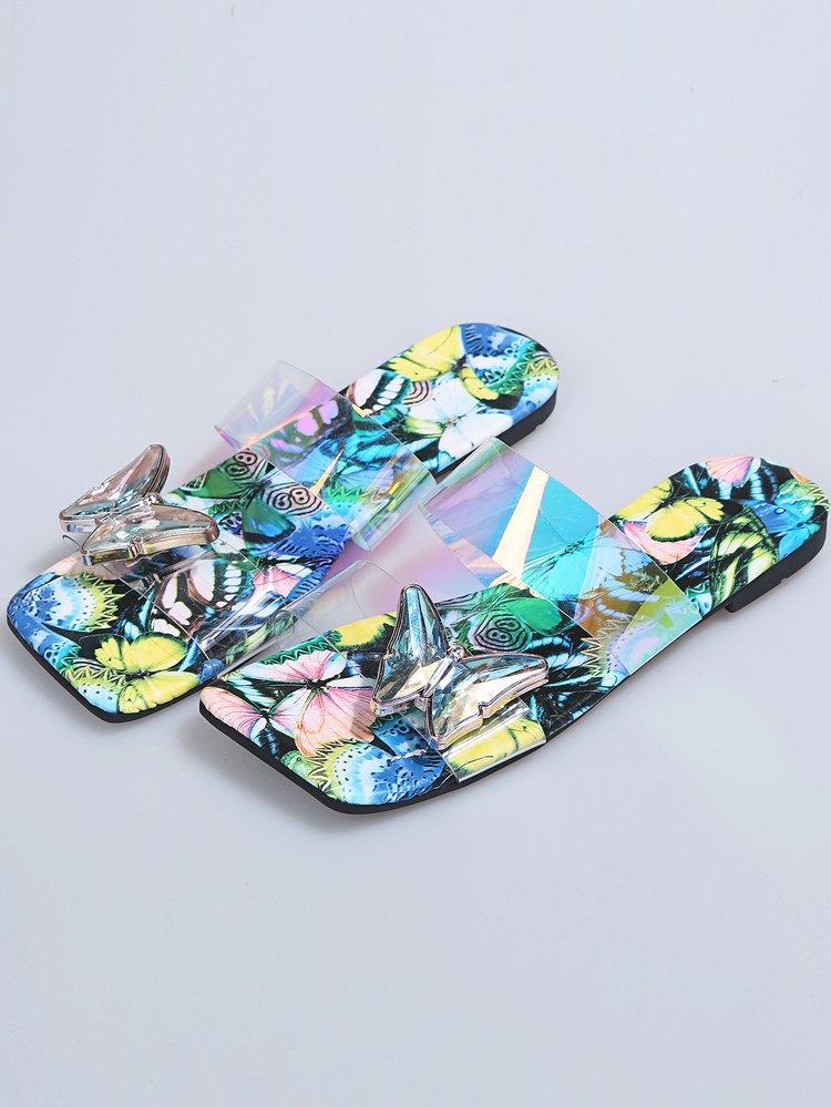 Women's Sandals 2021 New Serpentine Flower Flat Bottom