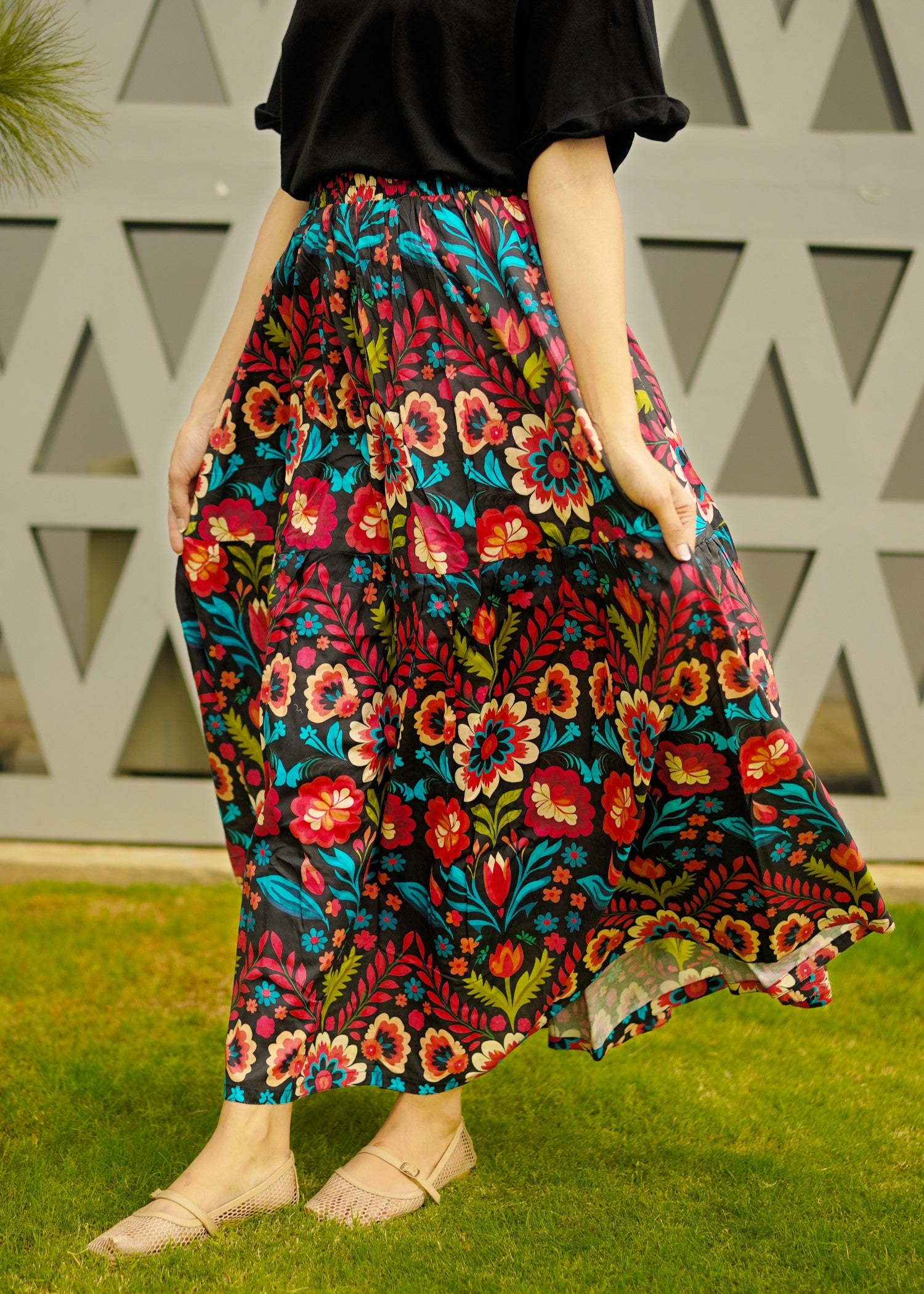 pure cotton Skirt in Black