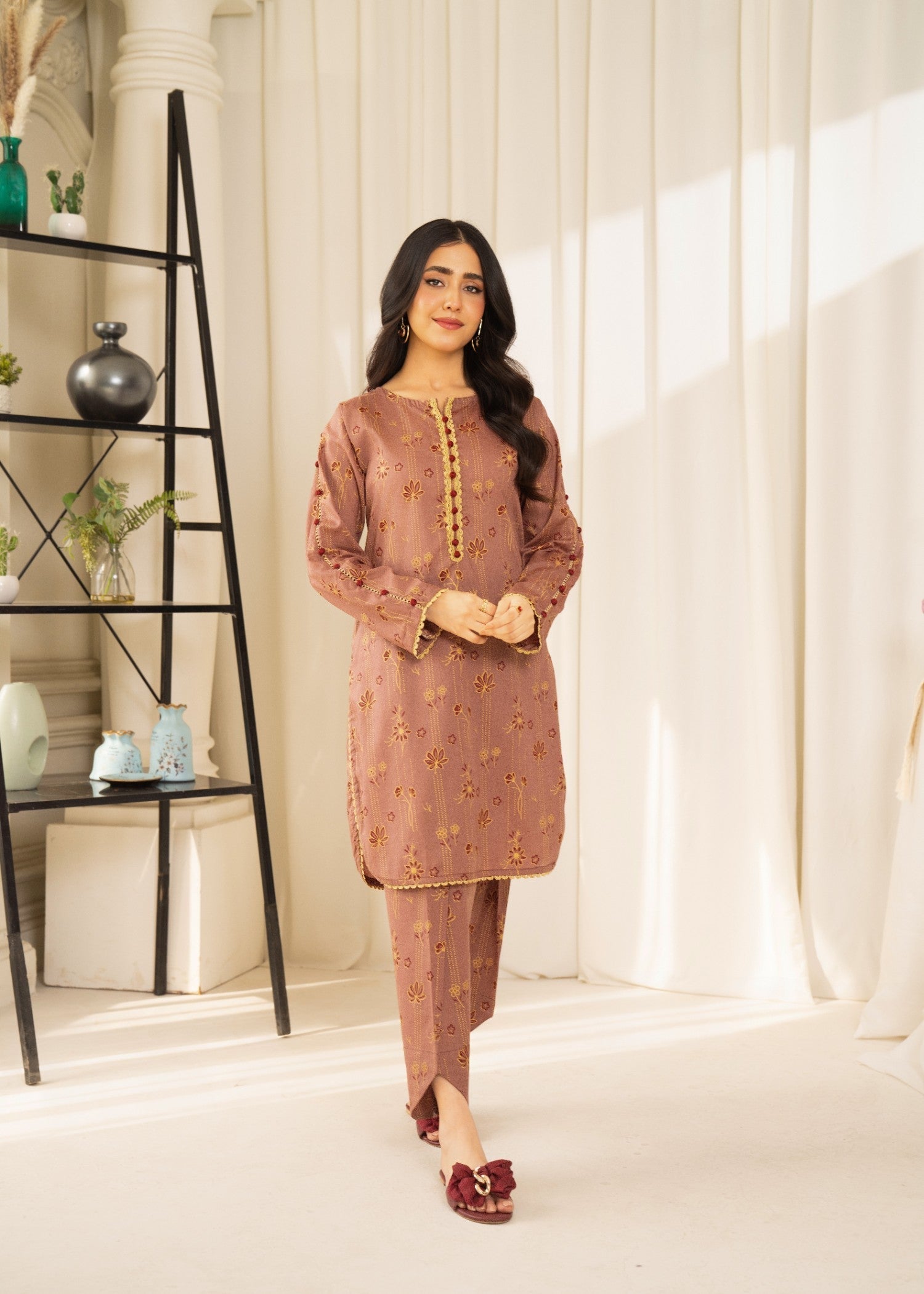 lawn Co Ord Sets in Chocolate brown