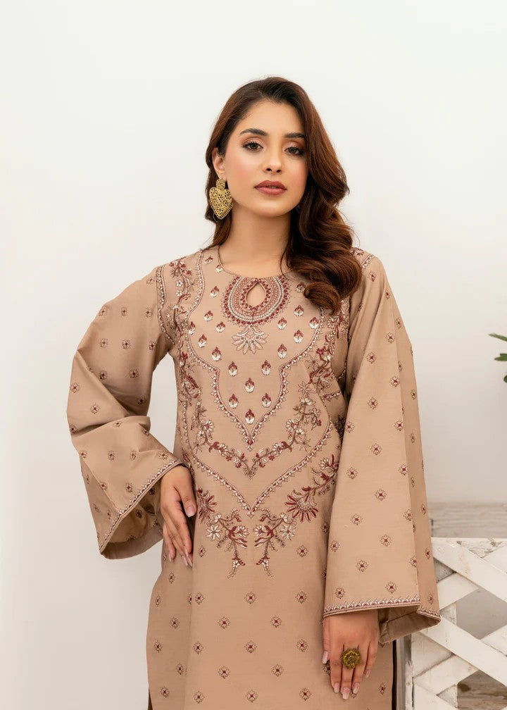 poplin Kurta Set in Brown
