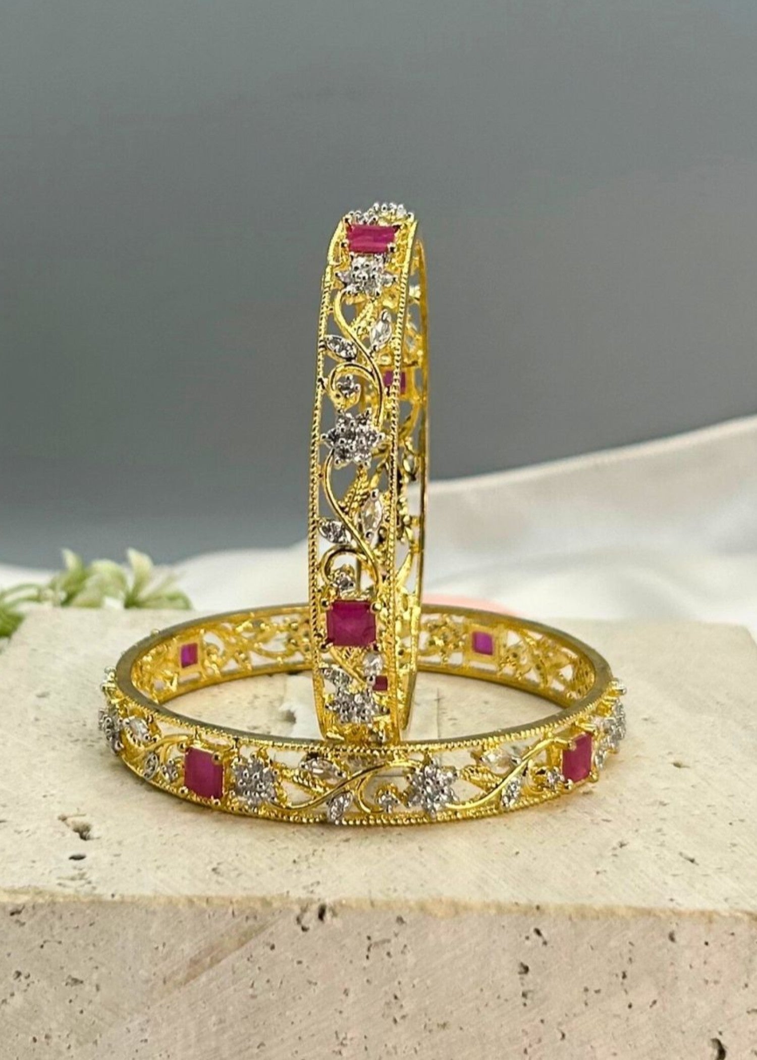 Bangles in Ruby red Color by - Trendy Women Bangles SHM6235