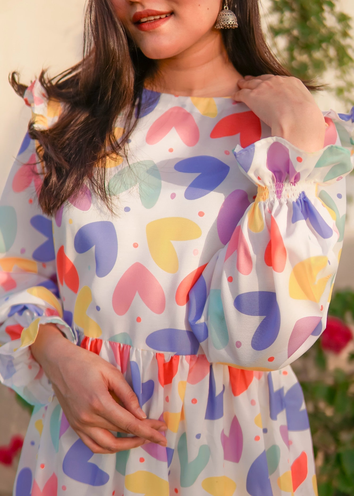 cotton viscose Tunic in White