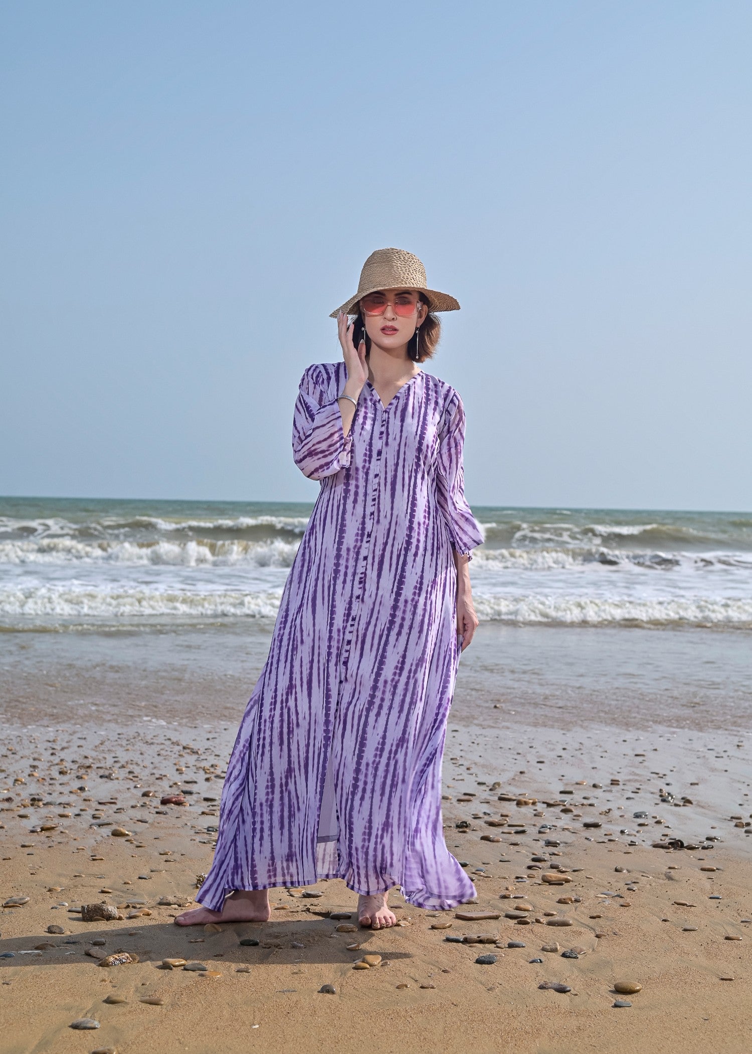 chiffon Dress in Purple