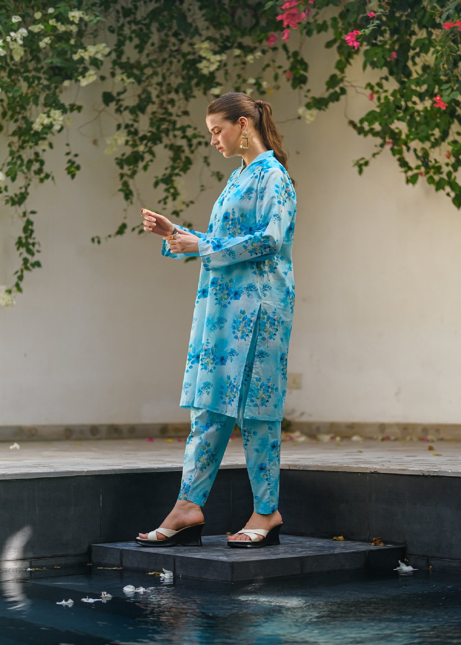 lawn Co Ord Sets in Sky blue