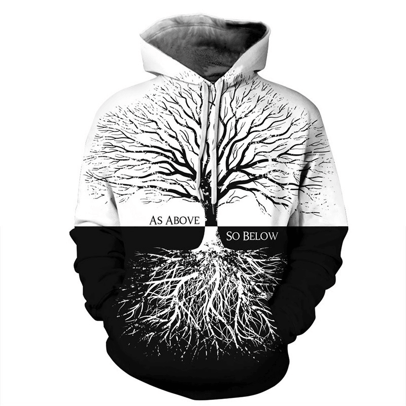 Factory Direct 3D Digital Printing Landscape Painting Cover Cap Loose Vouple''S Sweater Autumn and Winter Chaozhou Leisure Wear