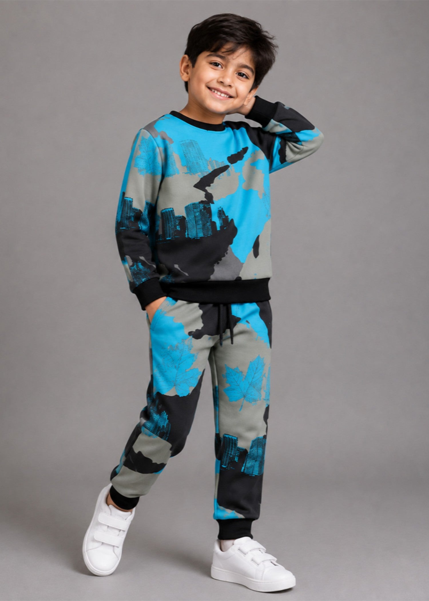 Co ord Sets in Black, azure, smoke grey