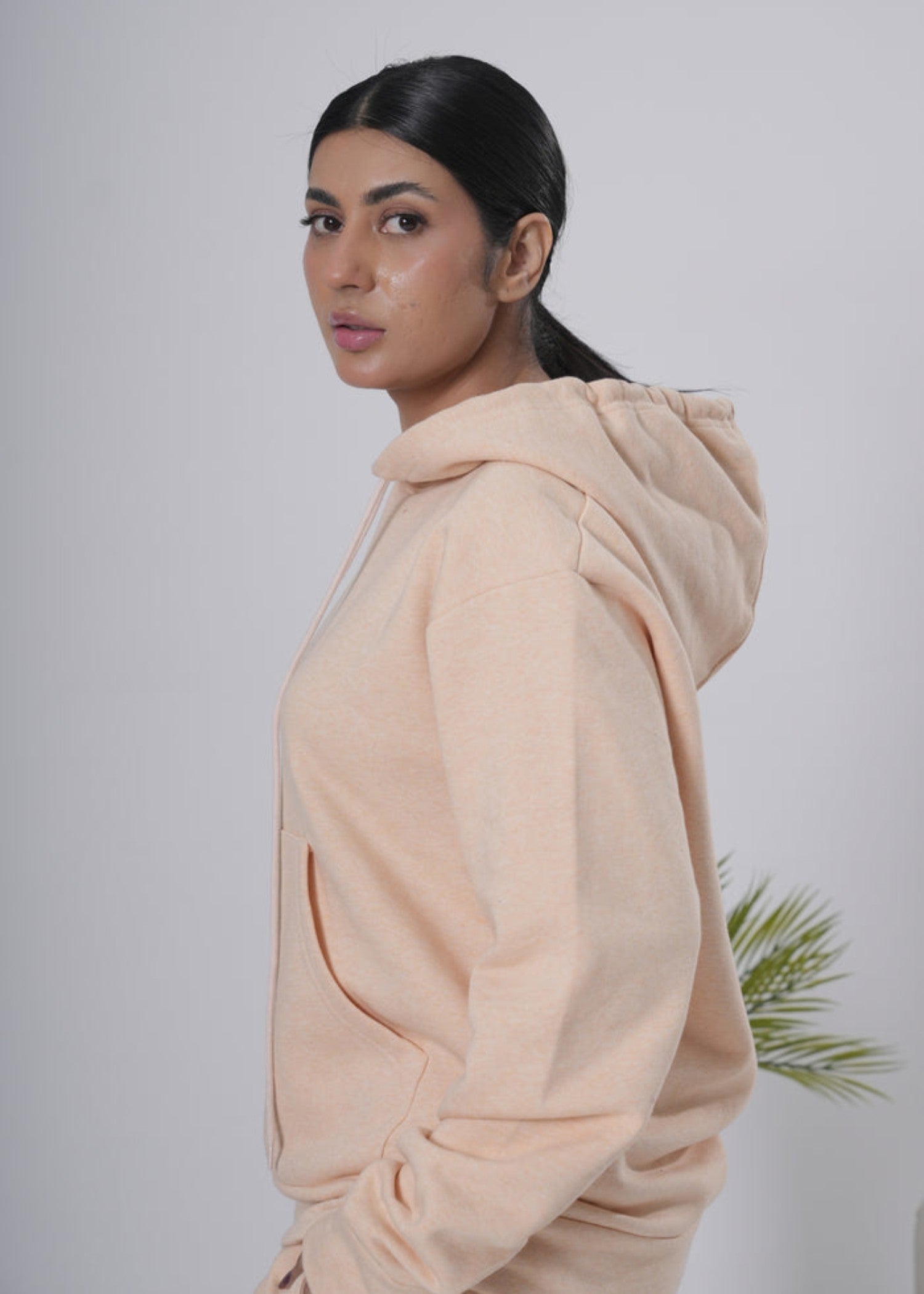 cotton Hoodie in Peach orange