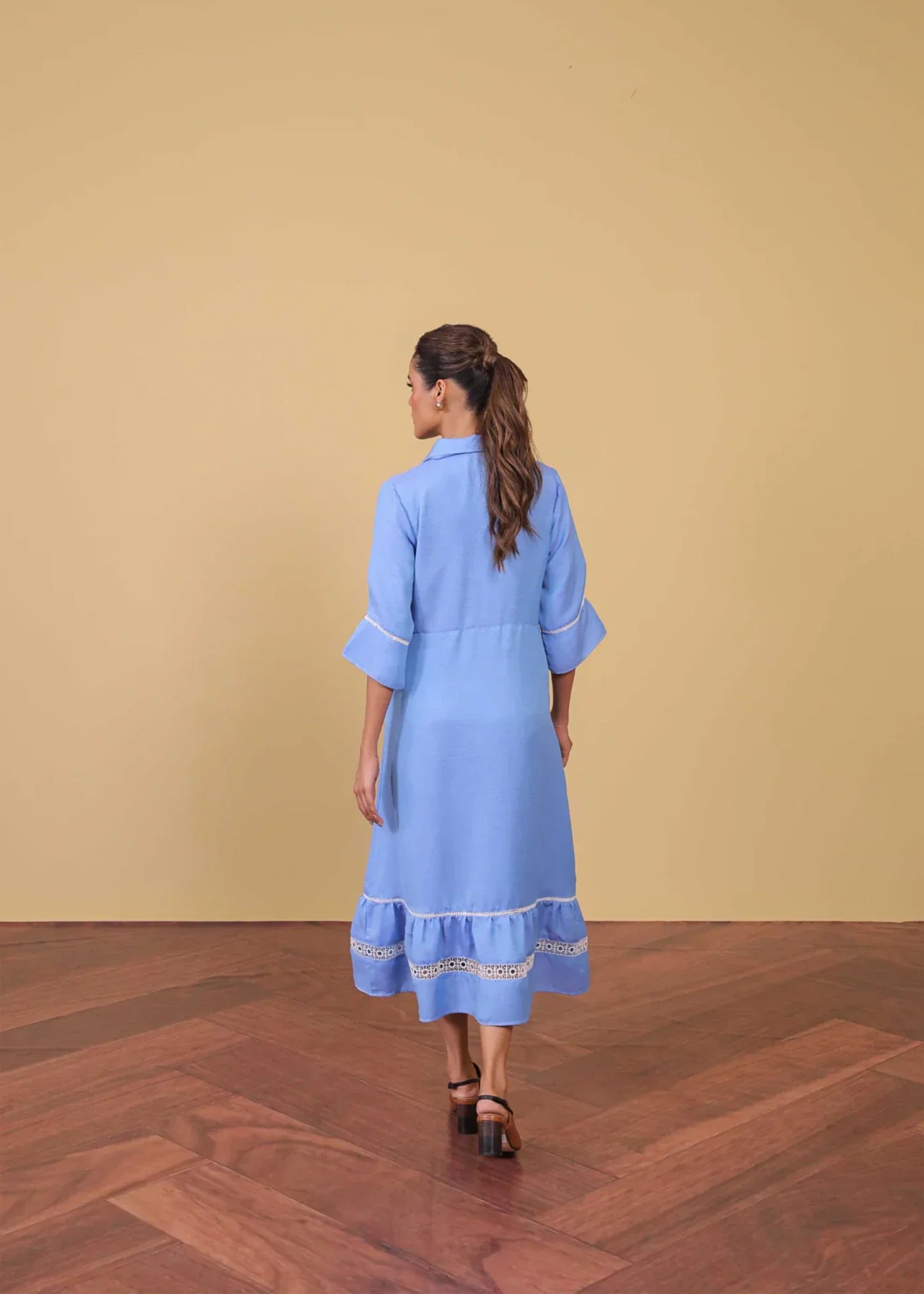 polyester Dress in Sky blue
