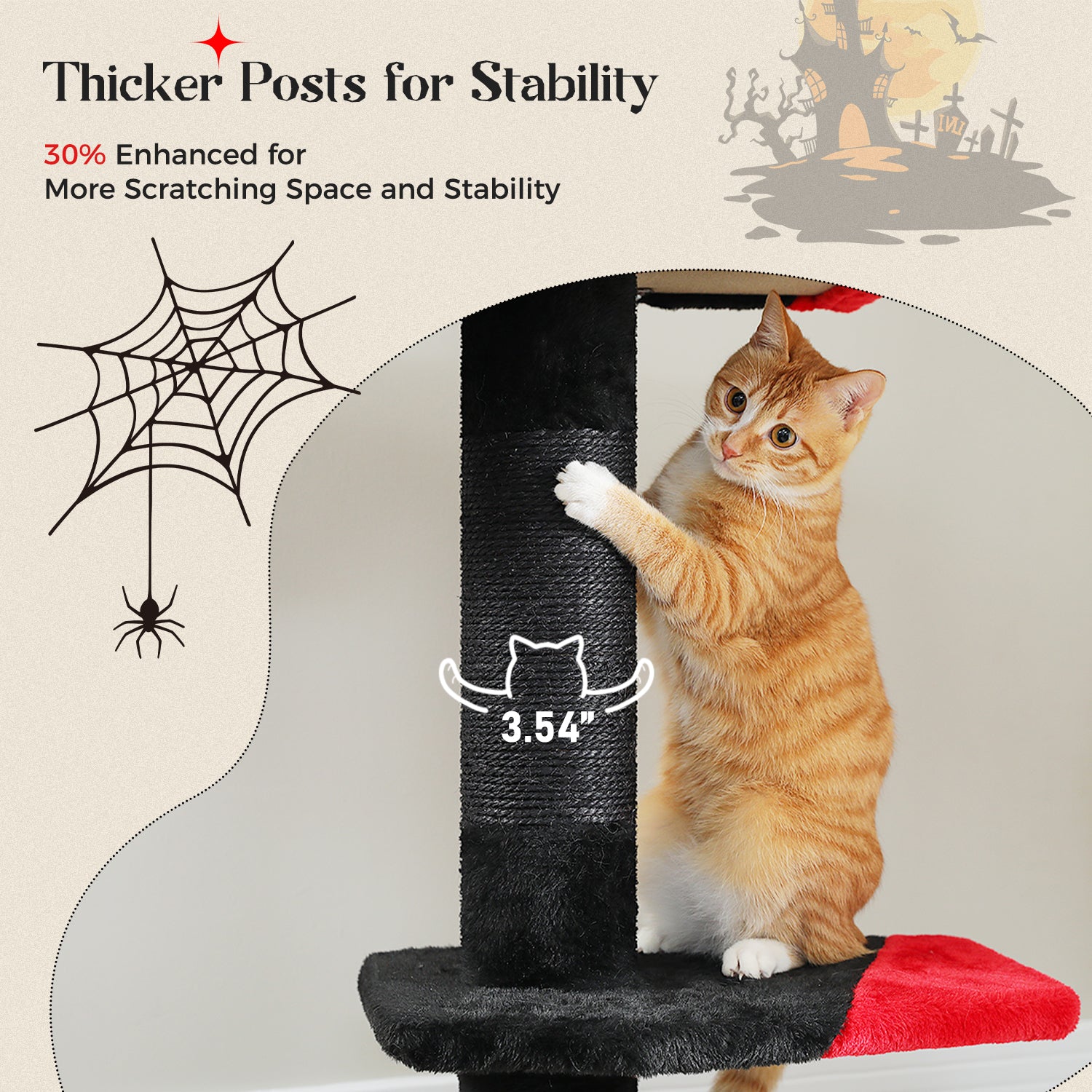 Adjustable Gothic Cat Tree Tower