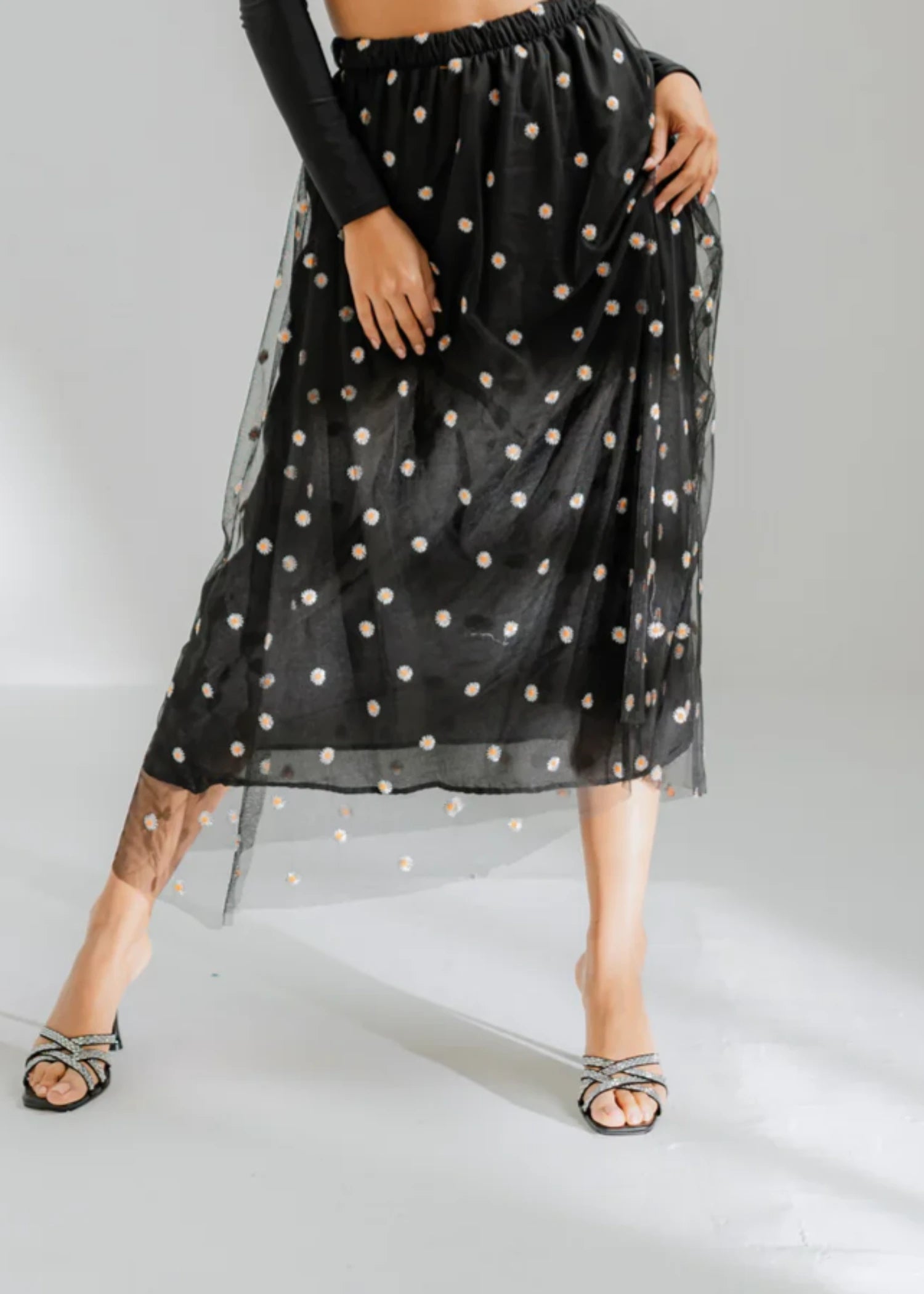 nylon Skirt in Black