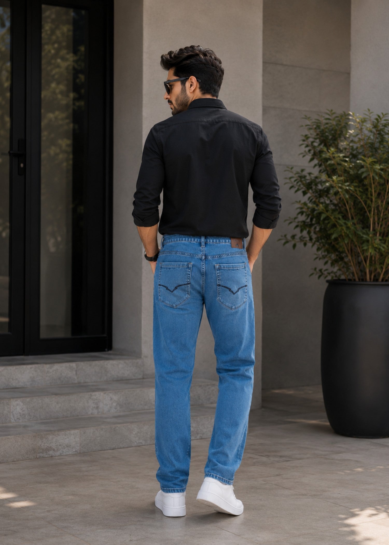 cotton Jeans in Sapphire blue