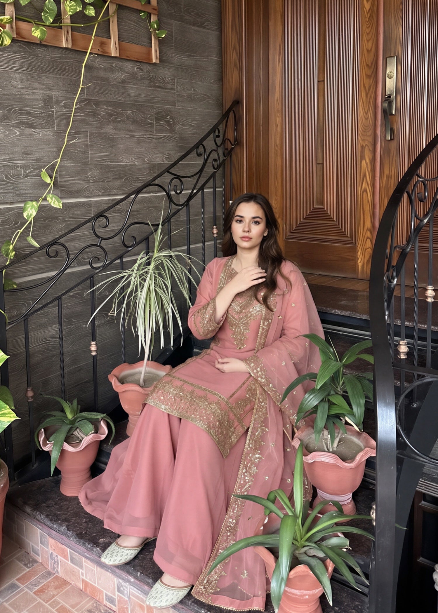 chiffon Sharara in Pink