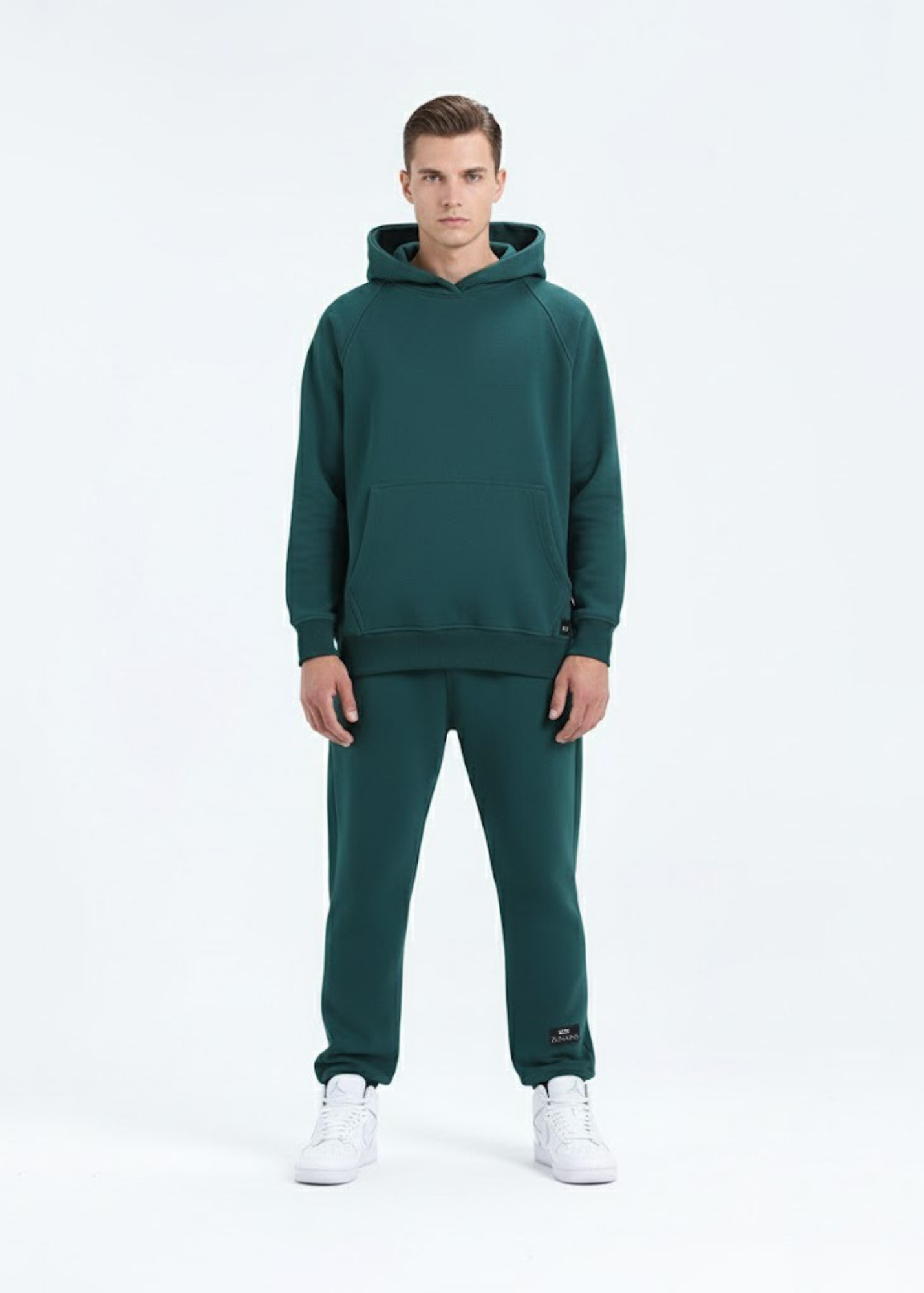 cotton Hoodie in Pine green