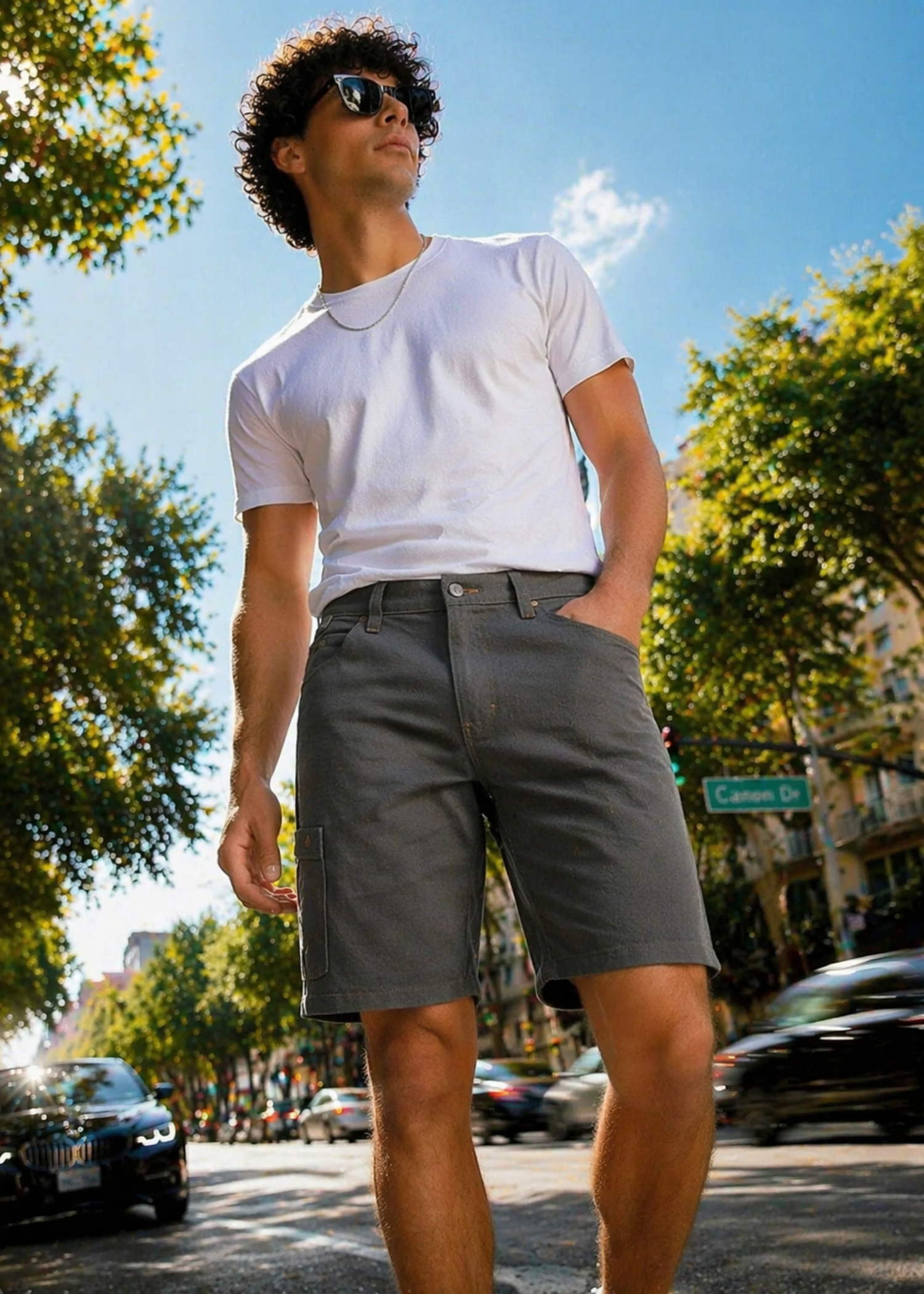 denim Shorts in Dark grey