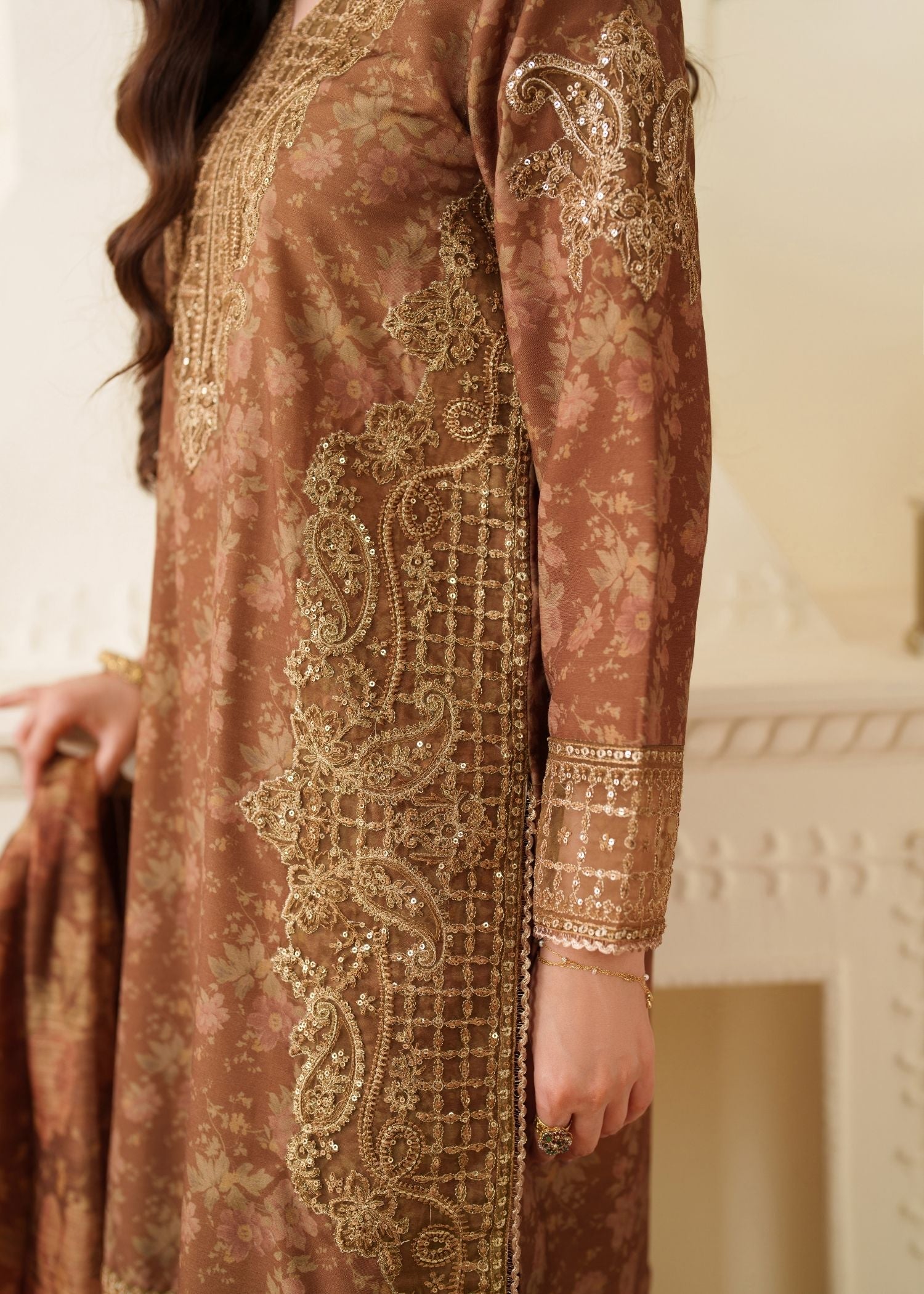 organza Kurta Set in Multi