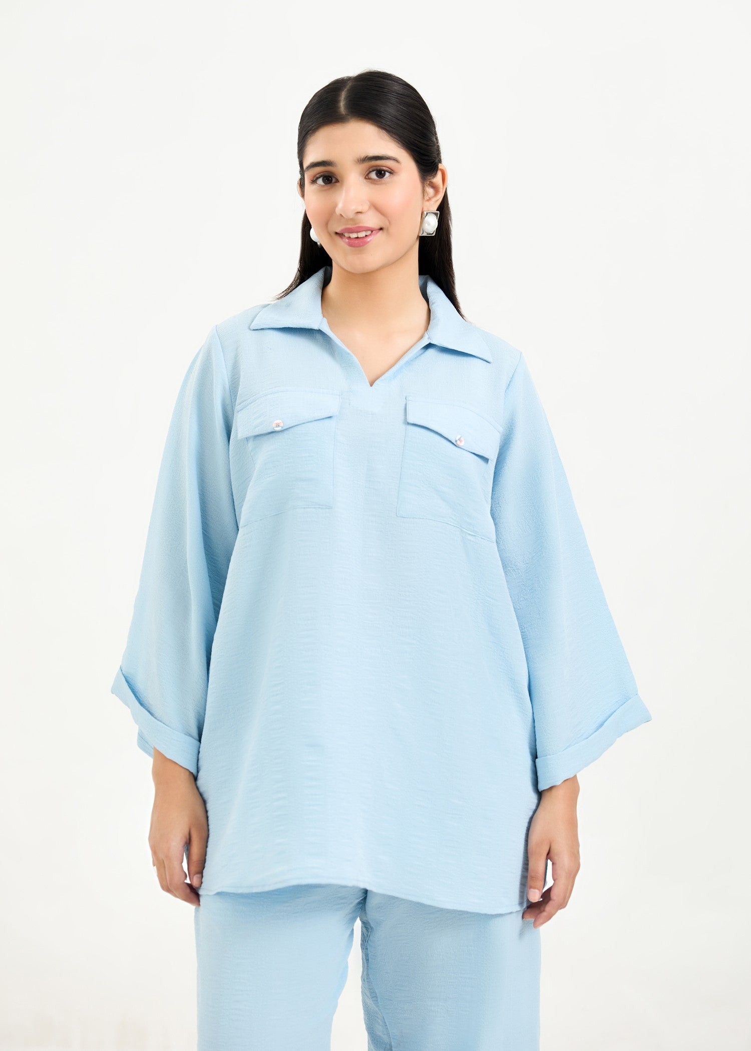 seersucker Co Ord Sets in Light cyan