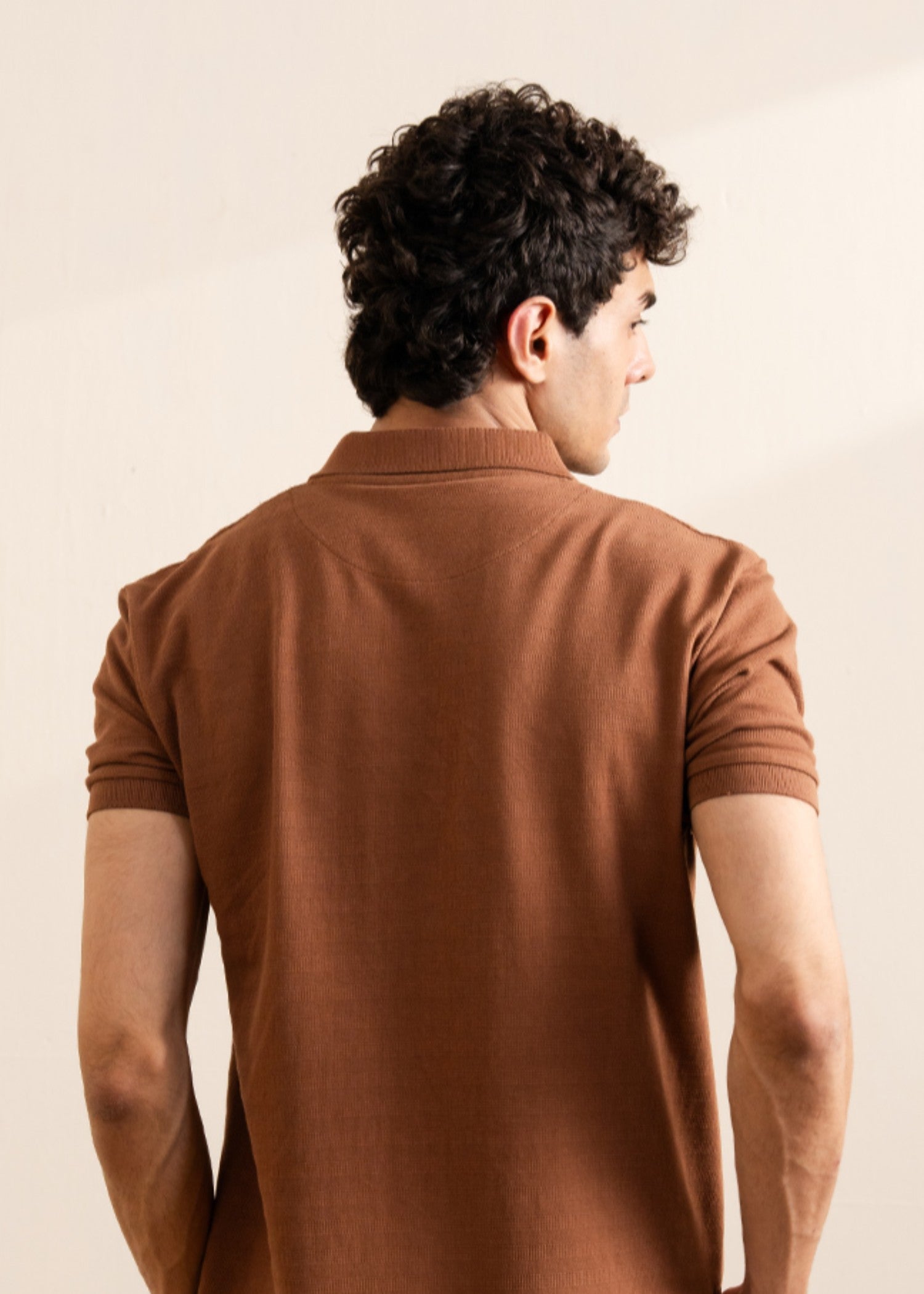 cotton Polo Shirt in Hazelwood brown