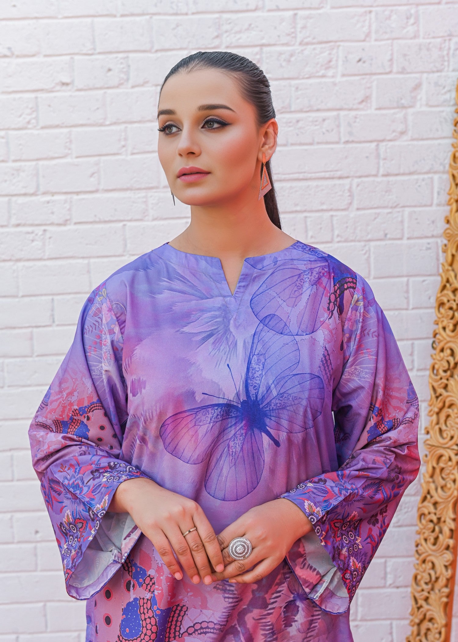 silk Co Ord Sets in Lilac, bright lavender