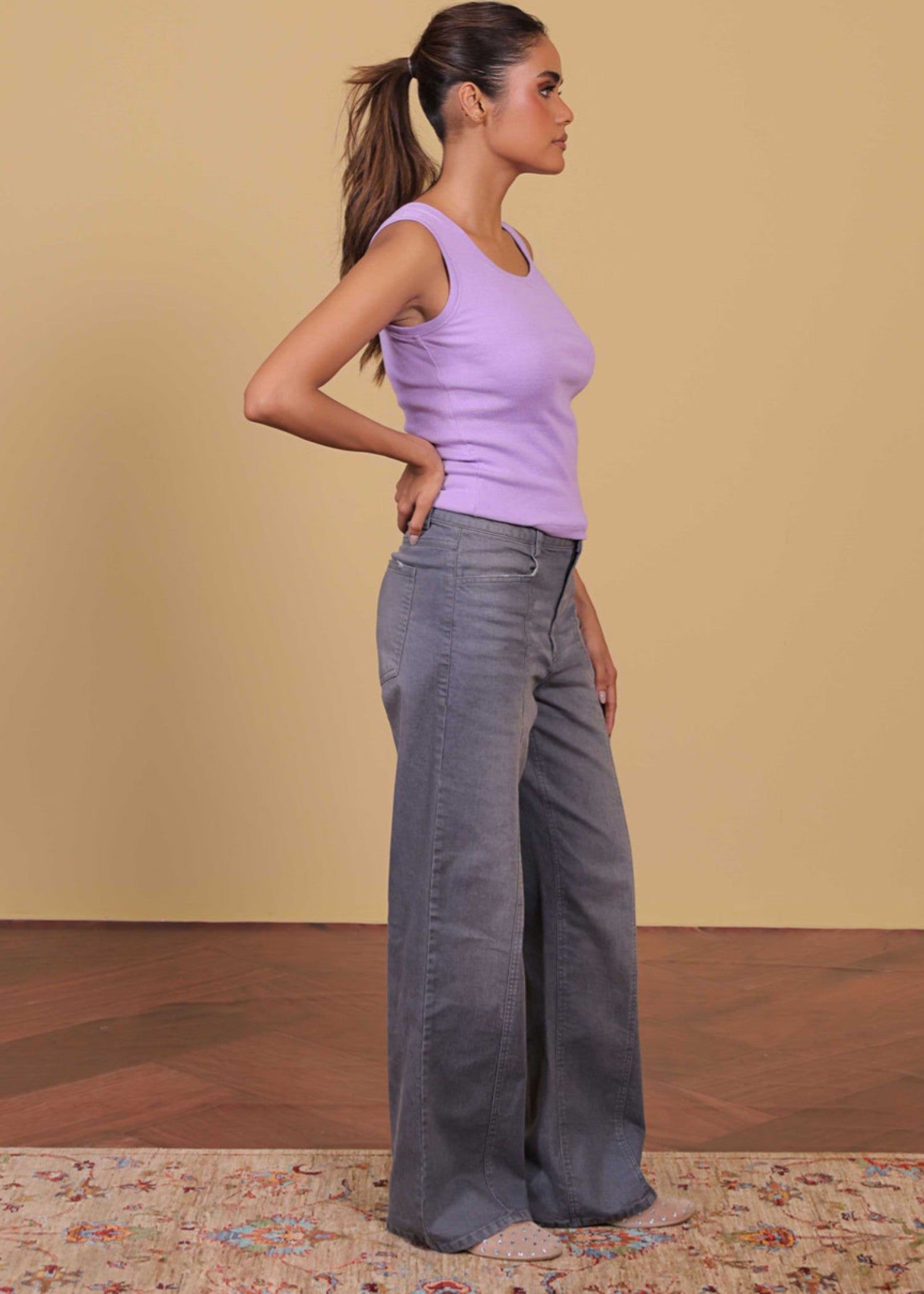 cotton jersey Tank Top in Lavender