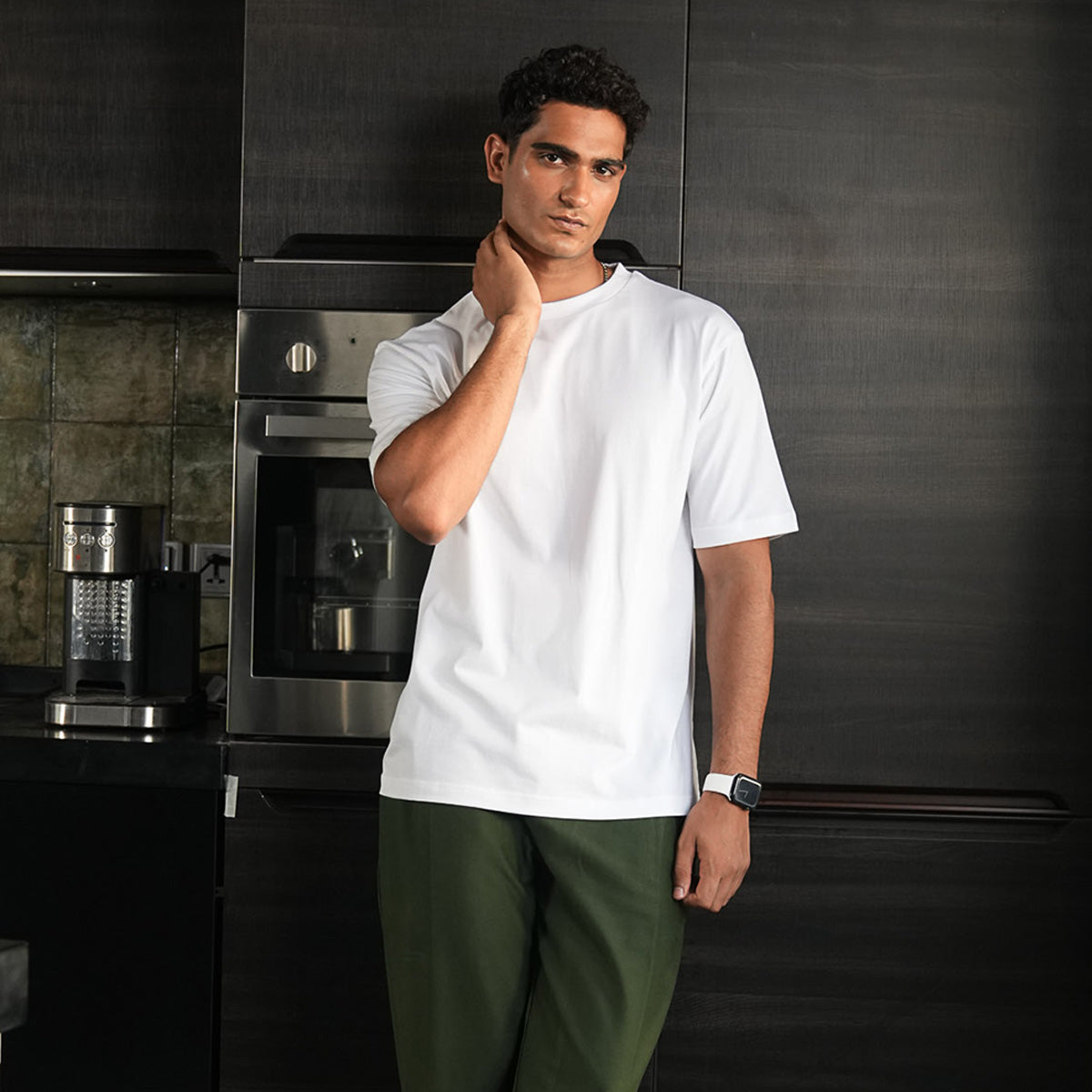 zari cotton T Shirt in White