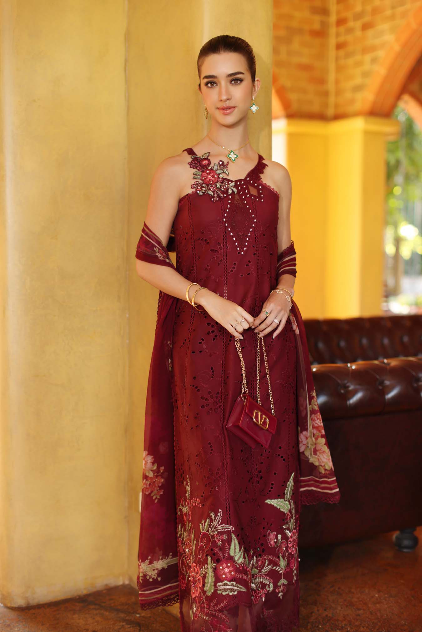 Luxury Eid Schiffli Laserkari Lawn – D10 - A - Roselle