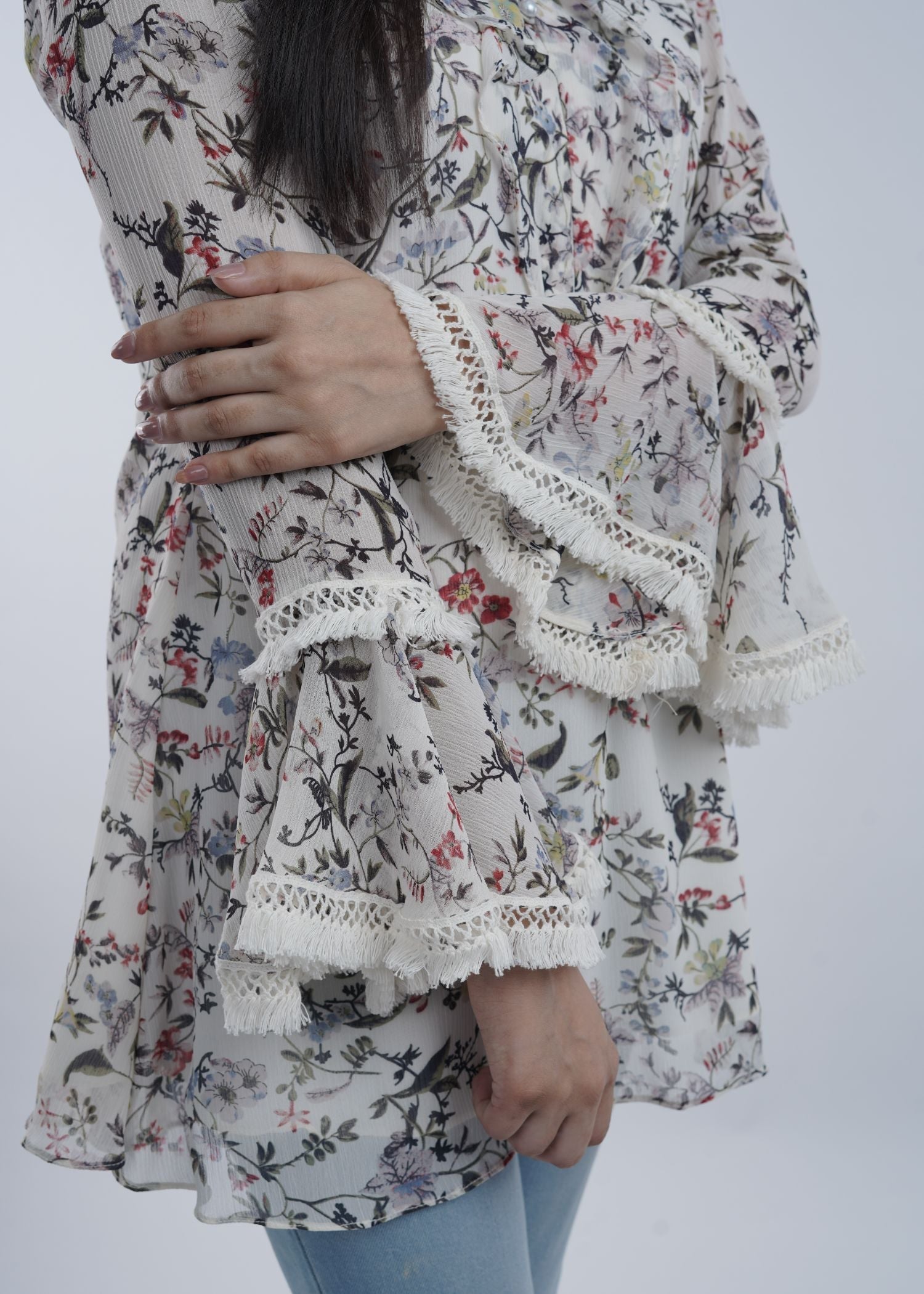 chiffon Tunic in Off-white