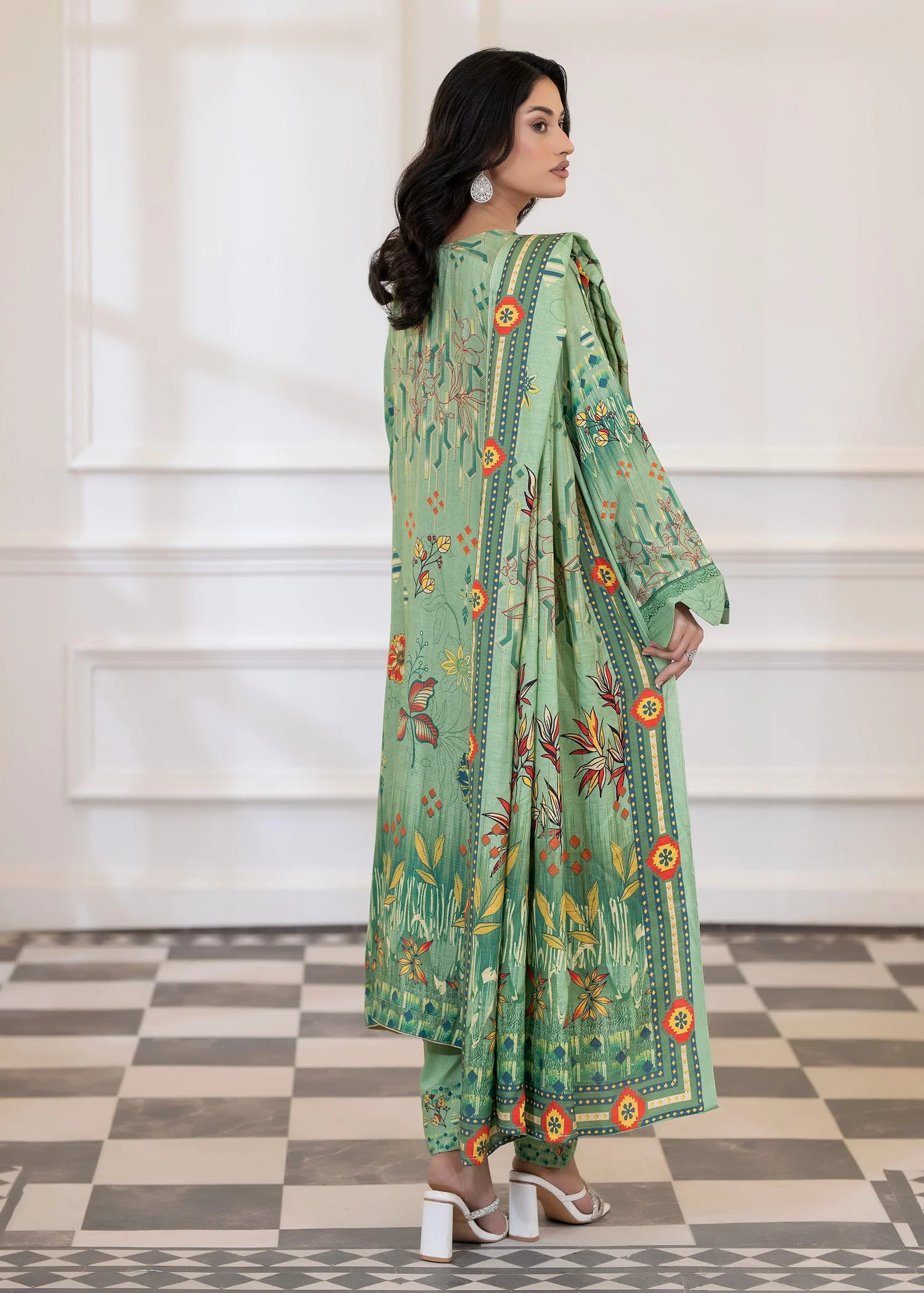wool Kurta Set in Emerald green