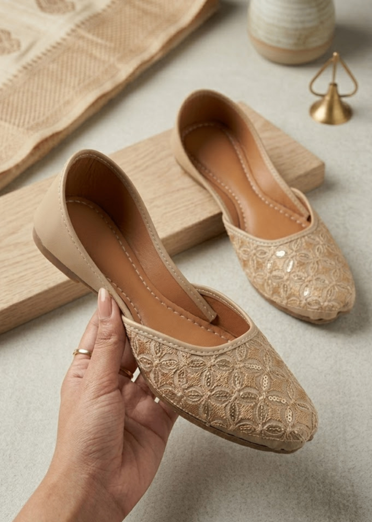 Khussa in Beige by - High Quality Women Khussa HTB1598