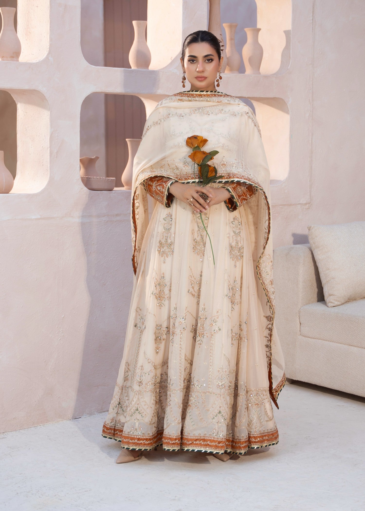 chiffon Maxi in Beige