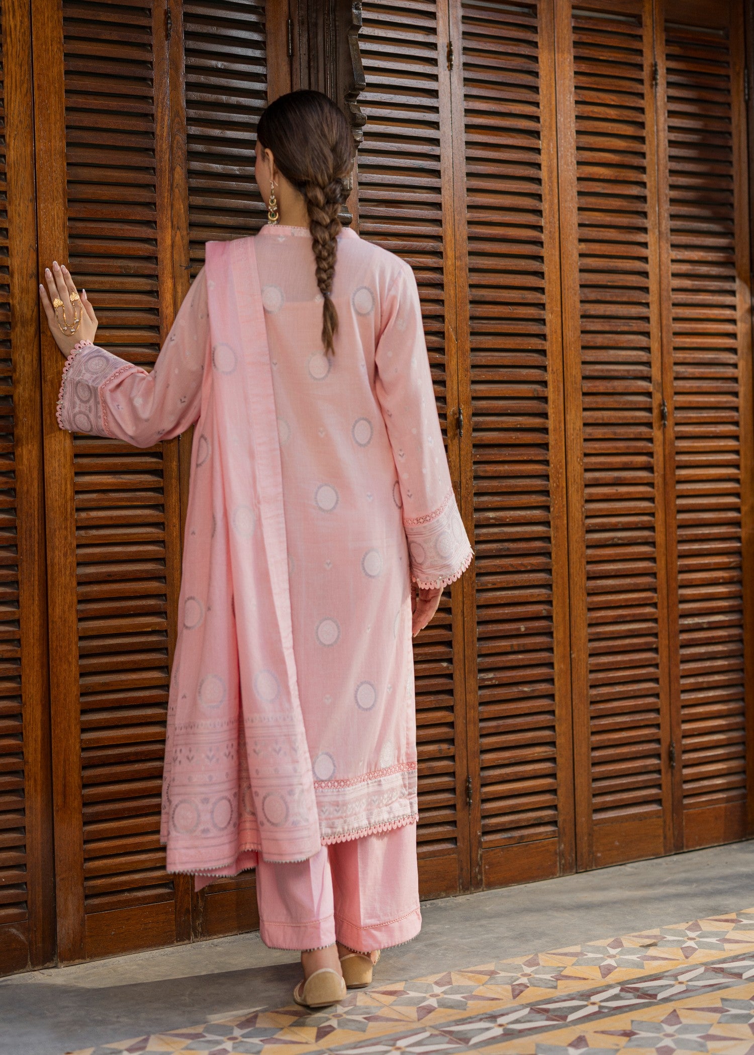 jacquard Unstitched in Tea rose pink