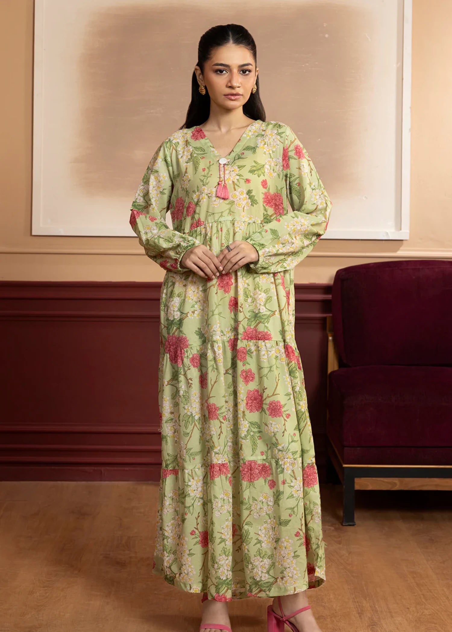 lawn Maxi in Apple green