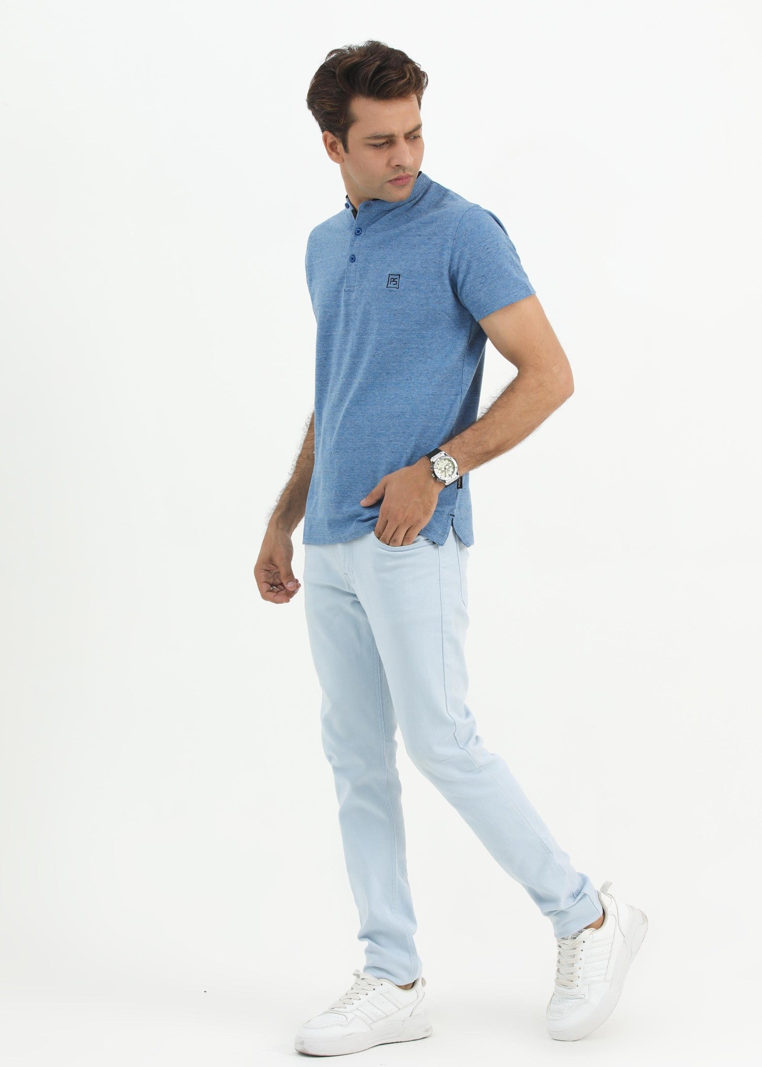 porque/pique T Shirt in Light blue